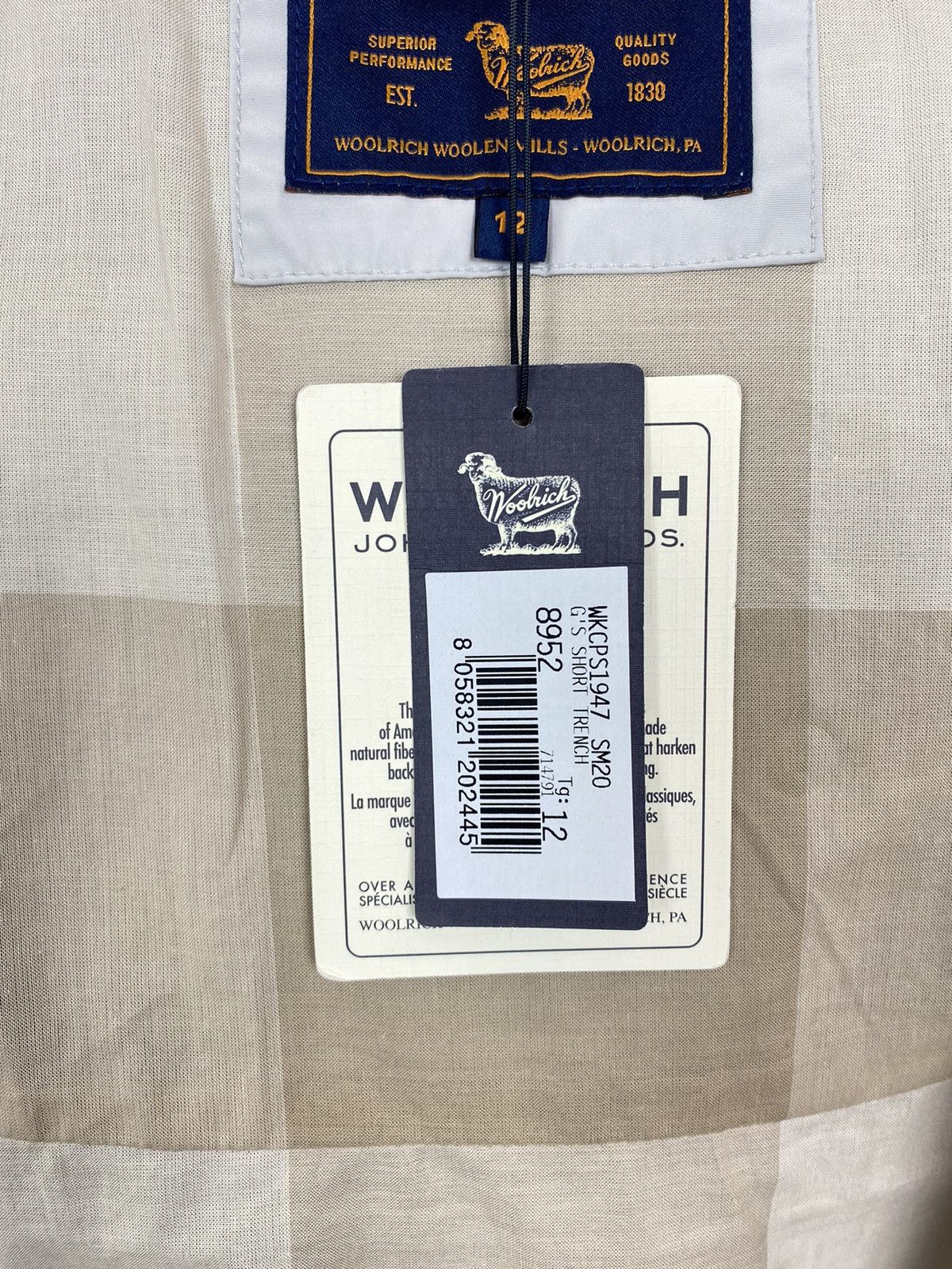Woolrich Woolen Mills NWT Woolrich John Rich. & Bros. Short Trench Jacket Buttons Size XL / US 12-14 / IT 48-50 - 10 Thumbnail