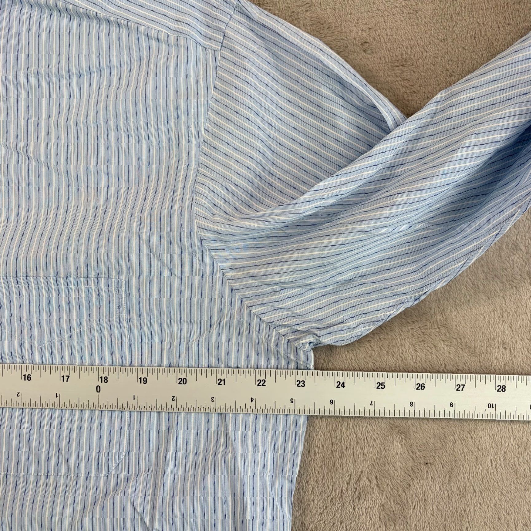Hamilton Hamilton Co. 1883 Shirt Men Large Blue Striped Button-Up with Mother of Pearl Buttons USA Made Size US L / EU 52-54 / 3 - 5 Thumbnail