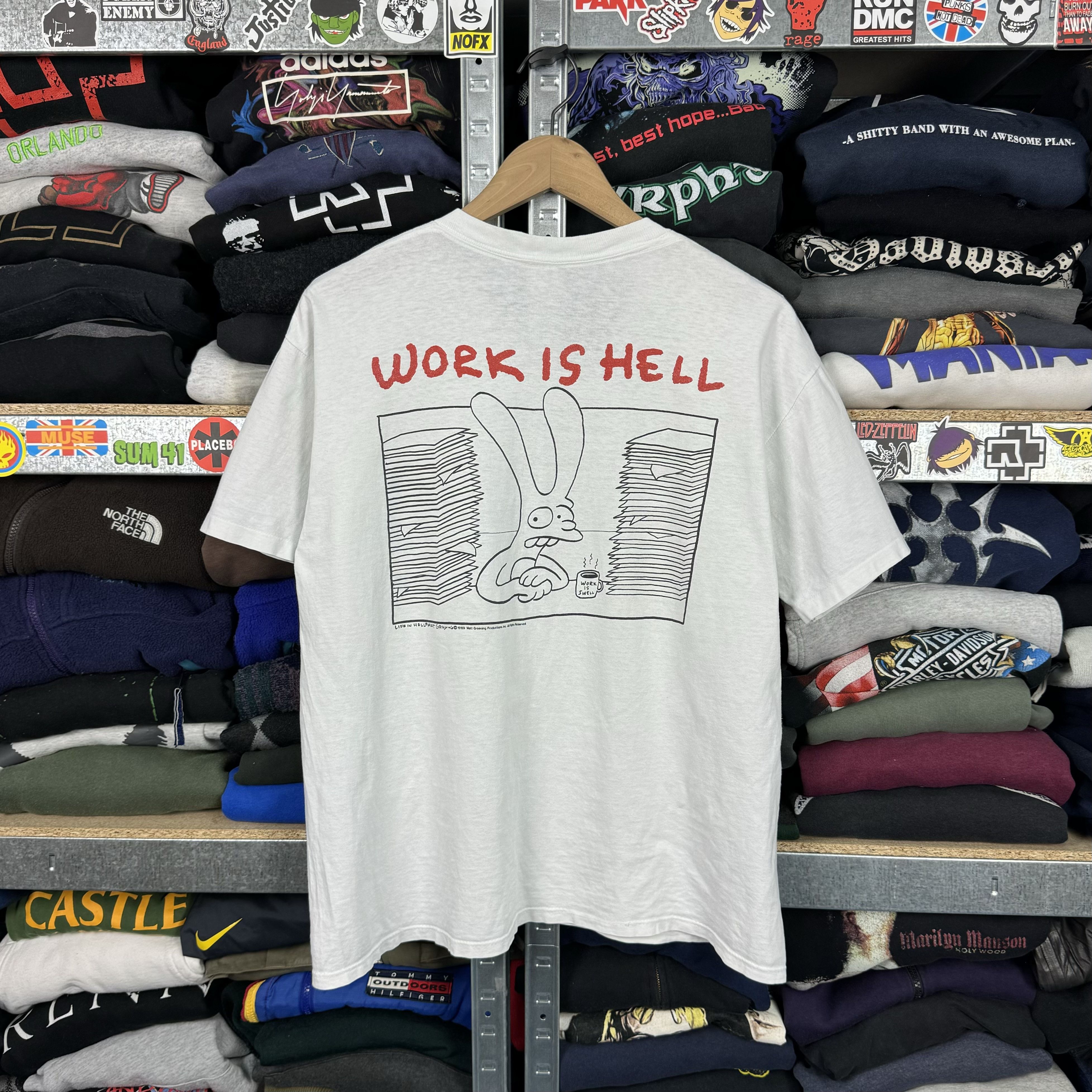 The Simpsons 1989 MATT GROENING LIFE IN HELL WORK IS HELL T-SHIRT TEE Size US M / EU 48-50 / 2 - 1 Thumbnail