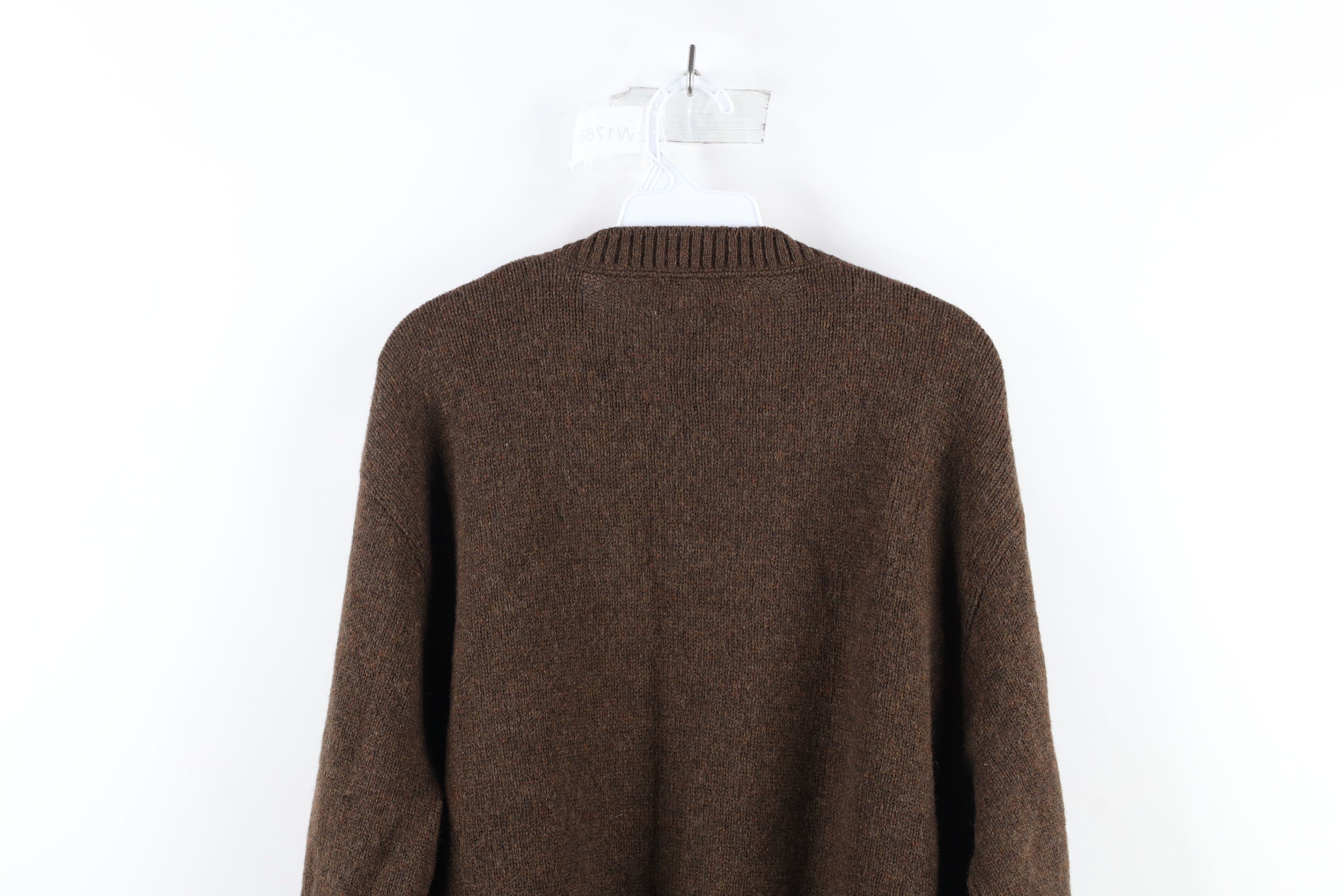 Vintage Vintage 70s Streetwear Wool Knit Crewneck Sweater Brown USA Size US L / EU 52-54 / 3 - 6 Thumbnail
