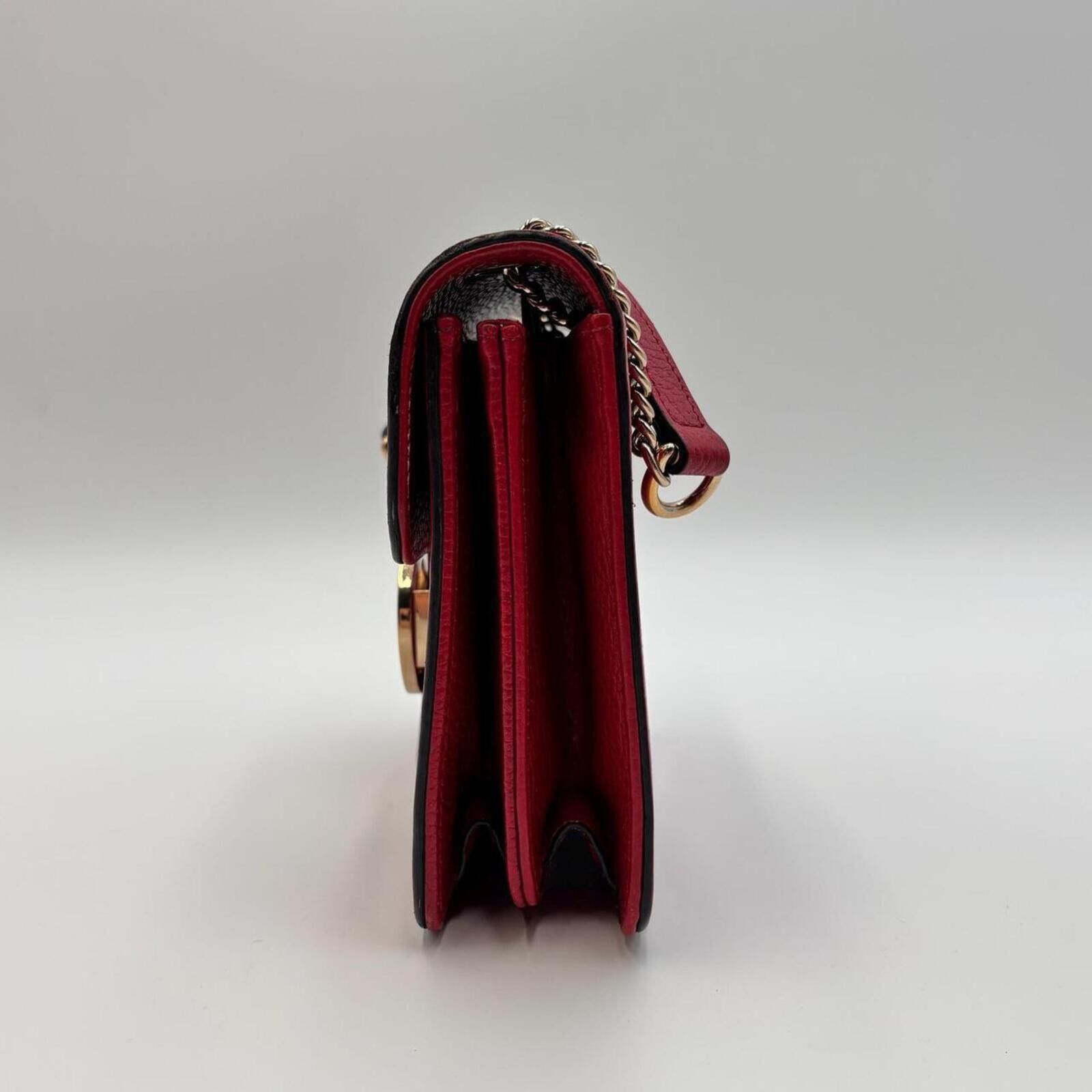 Other Gucci Interlocking GG Red Leather Chain Crossbody Bag Size ONE SIZE - 4 Thumbnail