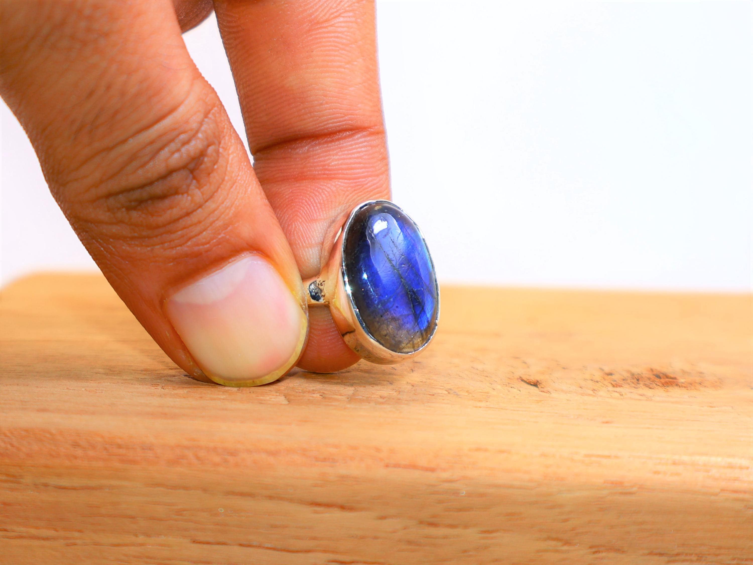 Handmade Labradorite Ring, 925 Sterling Silver Handmade Women Jewelry Size ONE SIZE - 3 Thumbnail