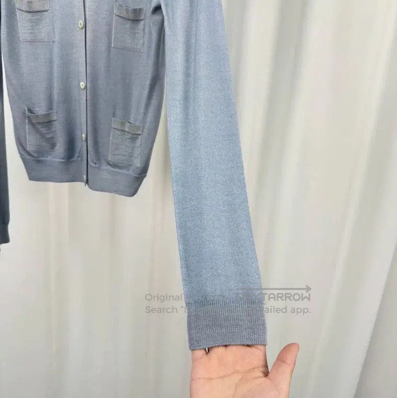 Prada Prada Sky Blue Wool Blend Cardigan for Women. Size XL / US 12-14 / IT 48-50 - 4 Thumbnail