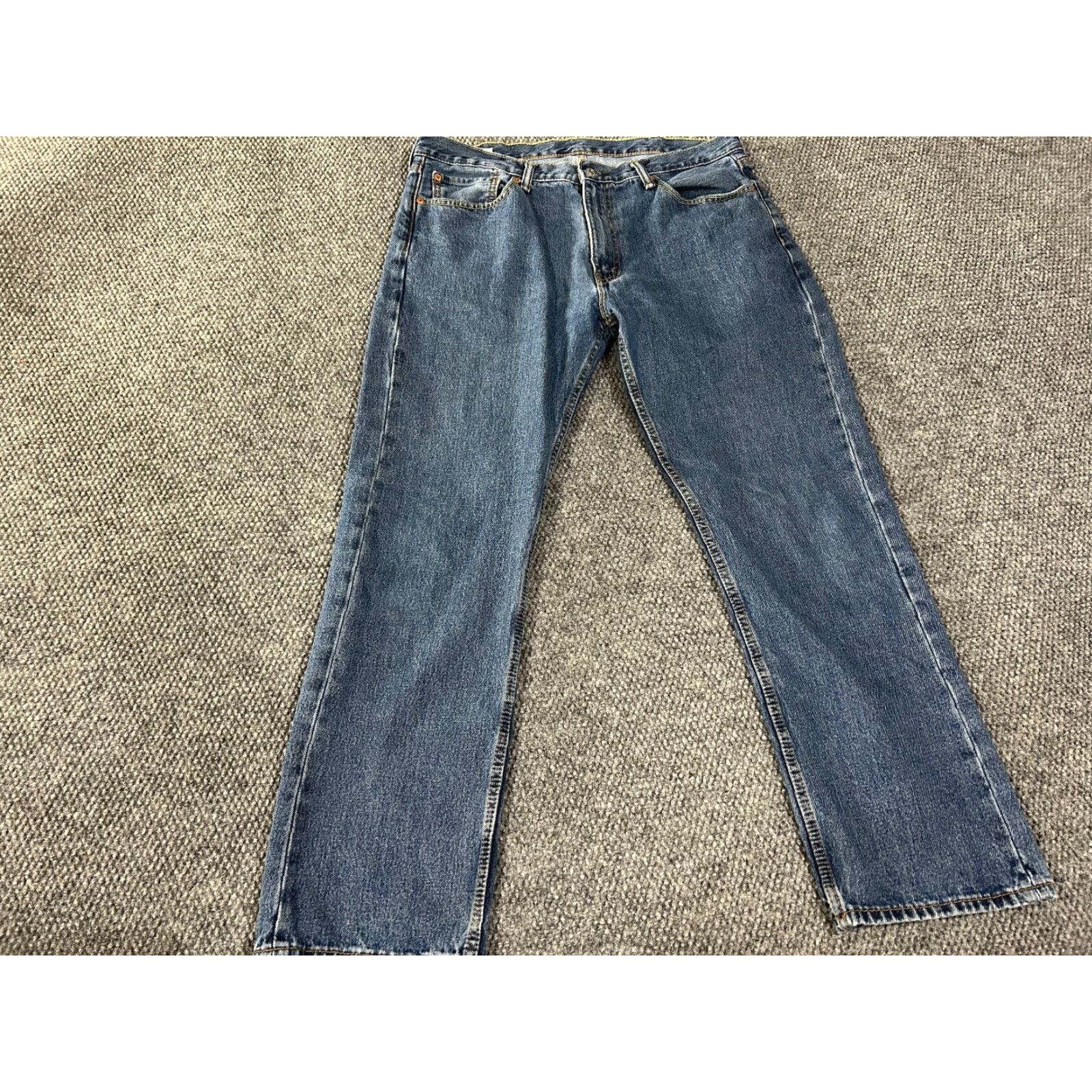 Levi's Levi's 505 Jeans Mens 38x32 Blue Medium Wash Denim Stretch Regular Straight Pocket Zipper Vintage: No 90s Cowboy 5-Pocket Mens Jeans Size US 38 / EU 54 - 2 Thumbnail