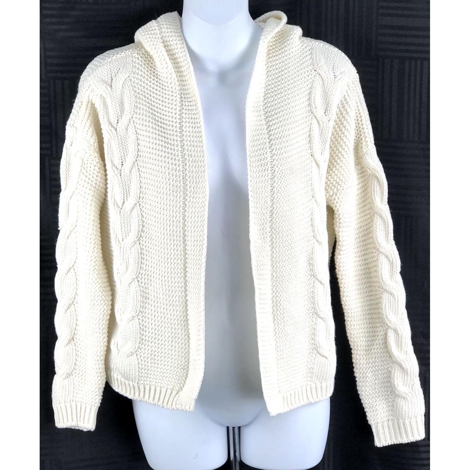 Vintage VINTAGE Handmade Crochet Hoodie Cardigan Sweater S Ivory OpenFront CottageCore Jacket Boho 90s Women Gift? Size S / US 4 / IT 40 - 4 Thumbnail