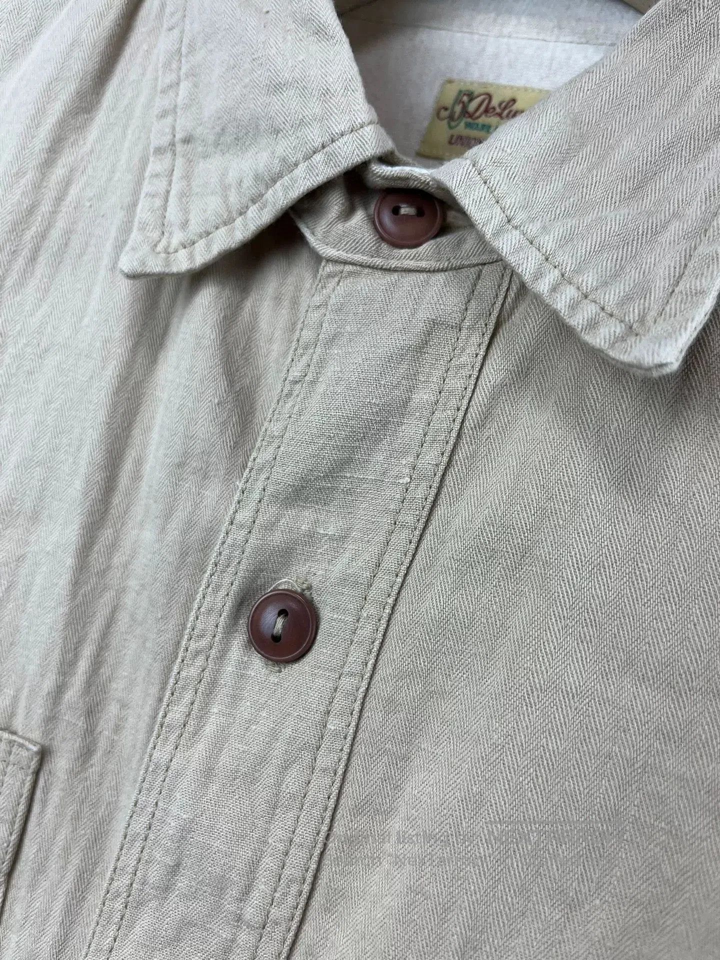 Deluxeware Deluxeware Beige Work Shirt with Embroidery. Size US M / EU 48-50 / 2 - 8 Thumbnail