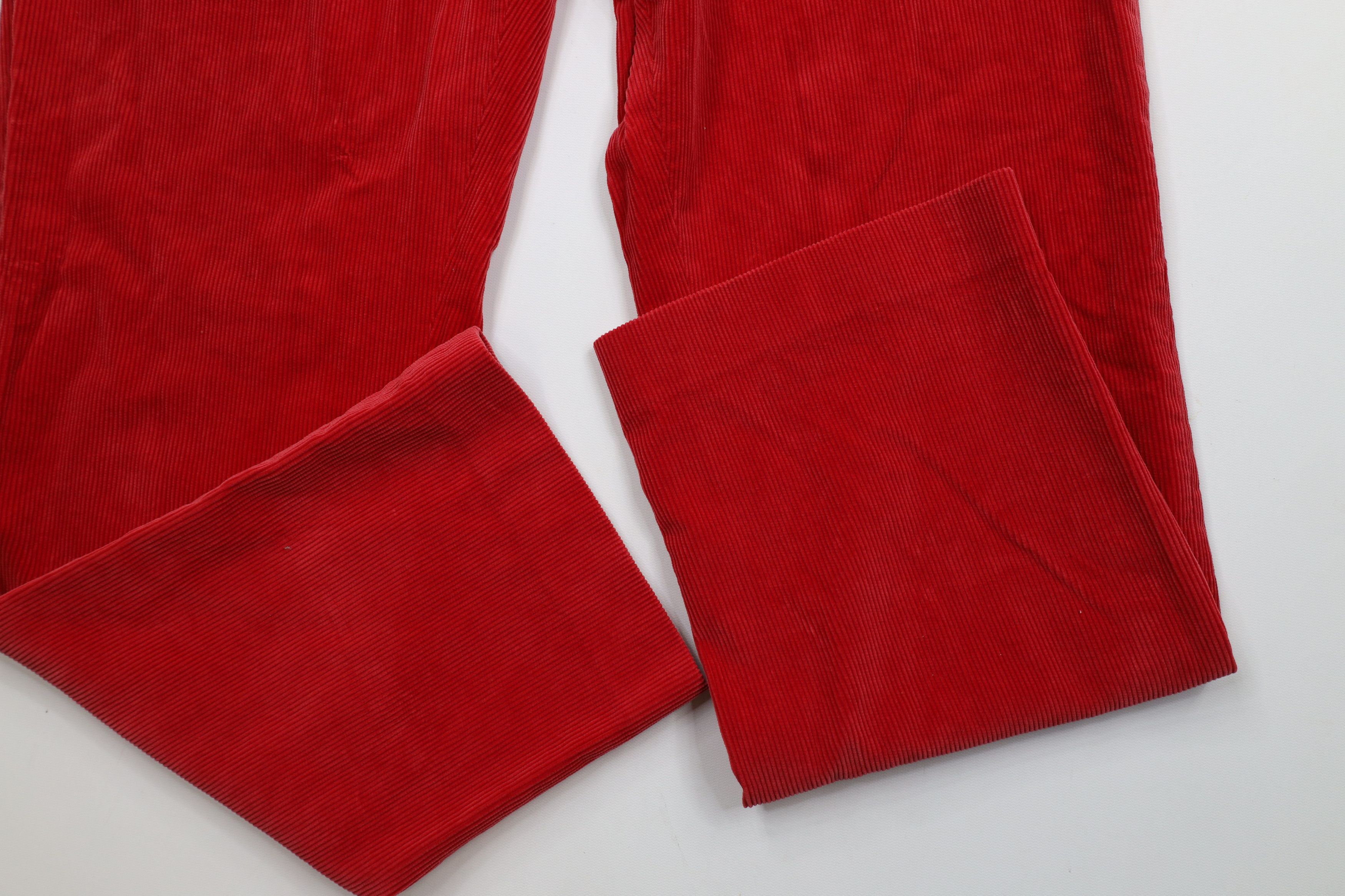 Ralph Lauren × Vintage Vintage 90s Ralph Lauren Heavy Wide Leg Corduroy Pants Red Size US 36 / EU 52 - 6 Thumbnail