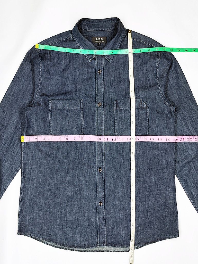 A.P.C. A.P.C denim double pocket long sleeve shirt rue madame paris Size US S / EU 44-46 / 1 - 6 Thumbnail