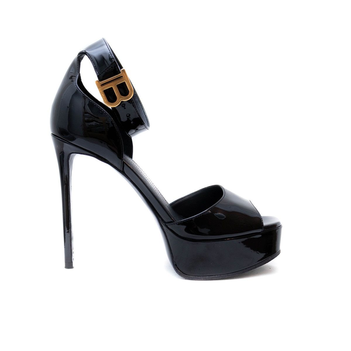 Balmain MRP BALMAINSaveria Patent-leather Platform Sandals In Black Size US 6 / IT 36 - 3 Thumbnail