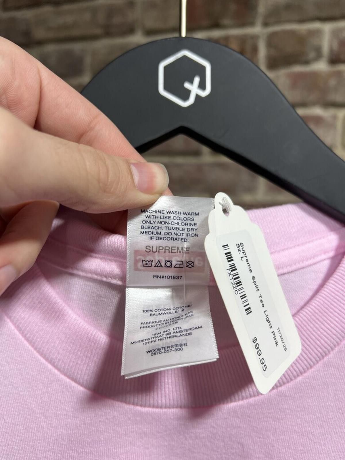 Supreme Supreme Split Tee Light Pink Sz. L Size ONE SIZE - 4 Thumbnail