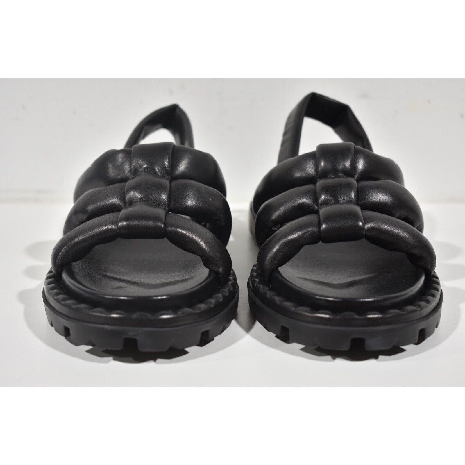 Prada Prada Blow Black Padded Leather Logo Strappy Slingback Size US 10 / IT 40 - 6 Thumbnail