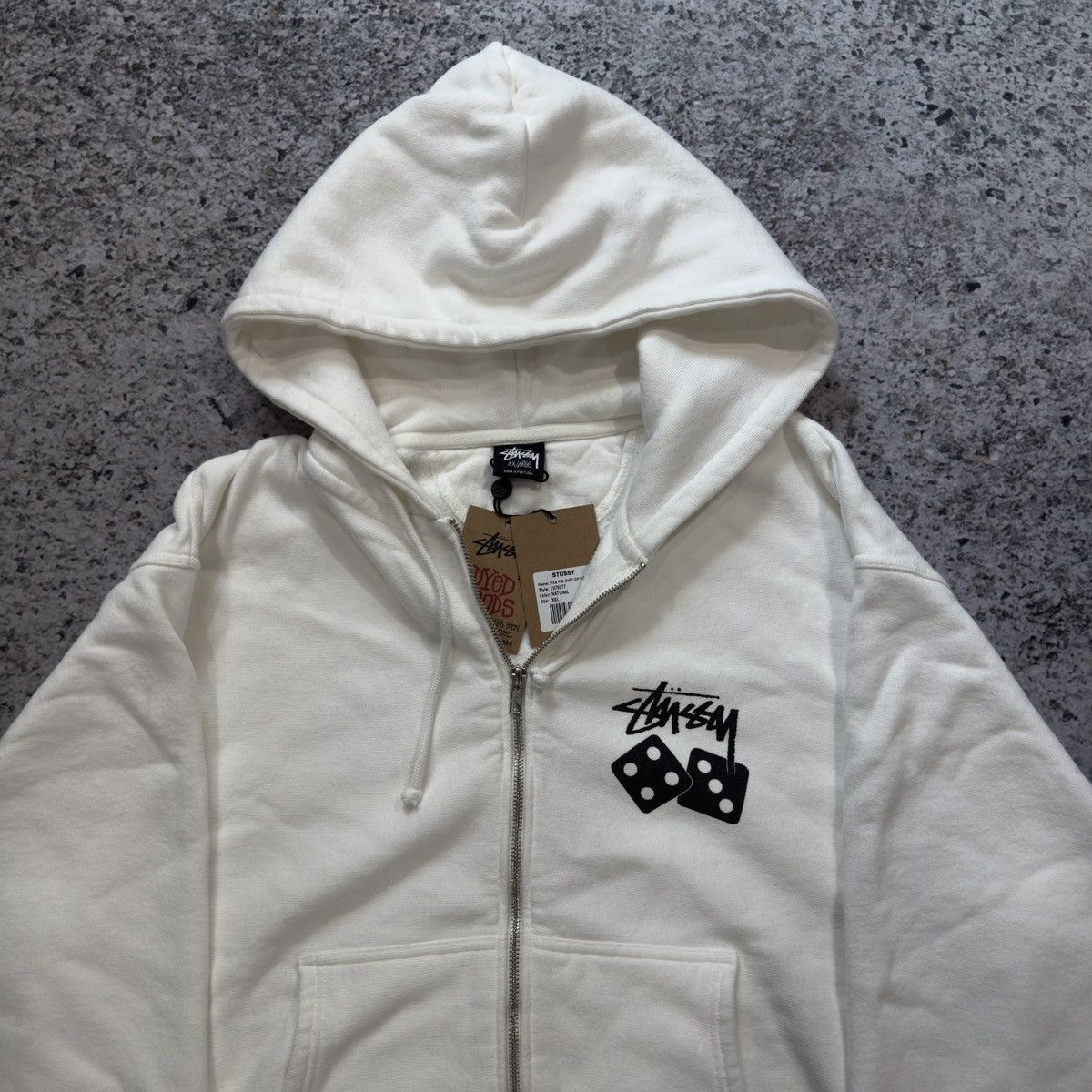 Stussy Stussy White Dice Zip Up Hoodie Size US XXL / EU 58 / 5 - 8 Thumbnail