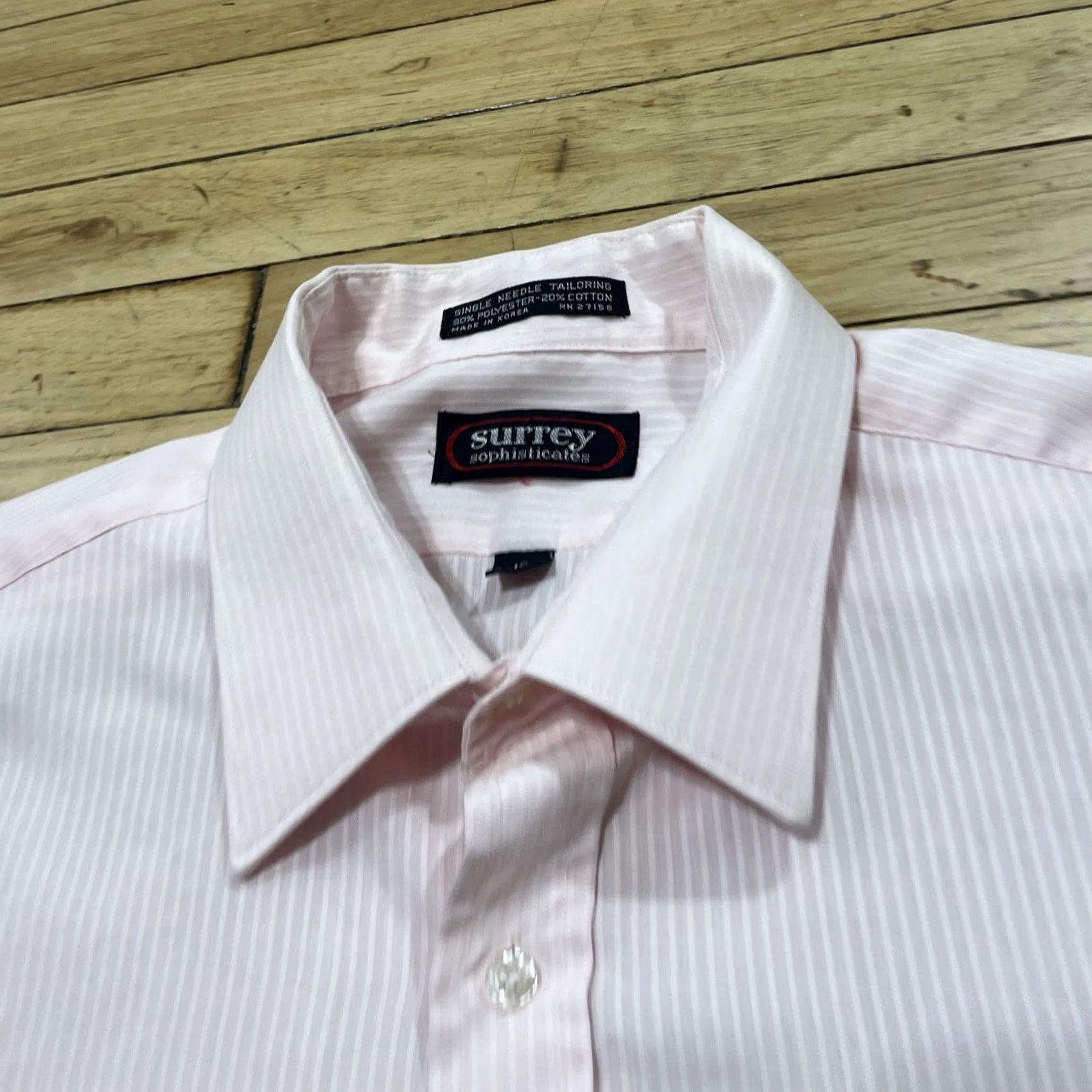 Pinko SURREY SOPHISTICATES Lightweight Shirt Mens 16 32/33 Pink Subtle Stripe Collared Button-Up Shirt Size US L / EU 52-54 / 3 - 5 Thumbnail