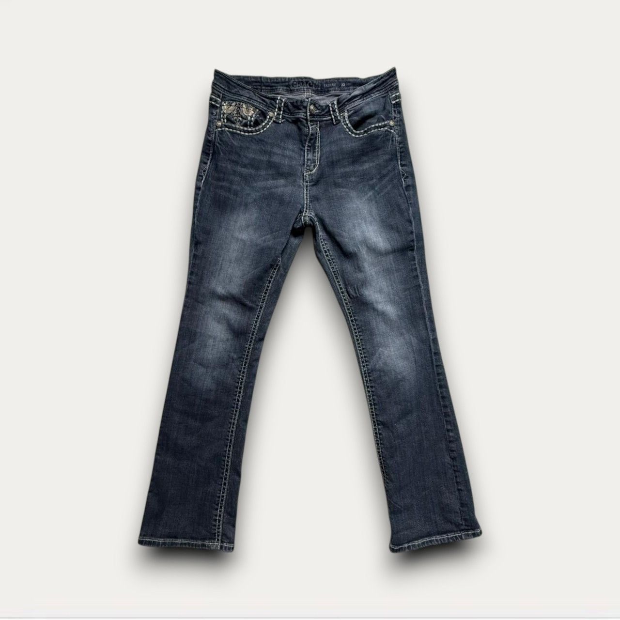 Grace in LA Embroidered Bootcut Jeans Size 33" - 1 Thumbnail