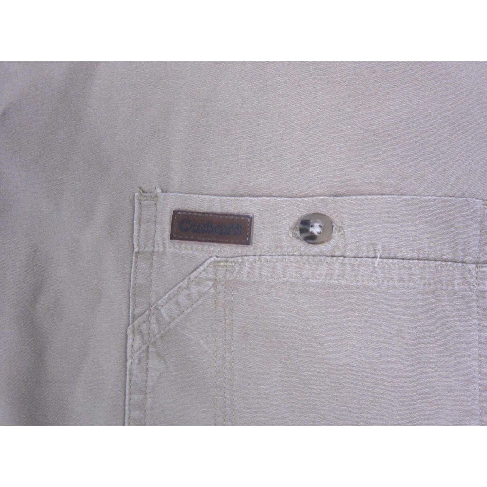 Carhartt VINTAGE Carhartt Shirt Mens 2XLT 2XLT Tall Brown Canvas Workwear Western Button-Up Long Sleeve Size US XXL / EU 58 / 5 - 3 Thumbnail