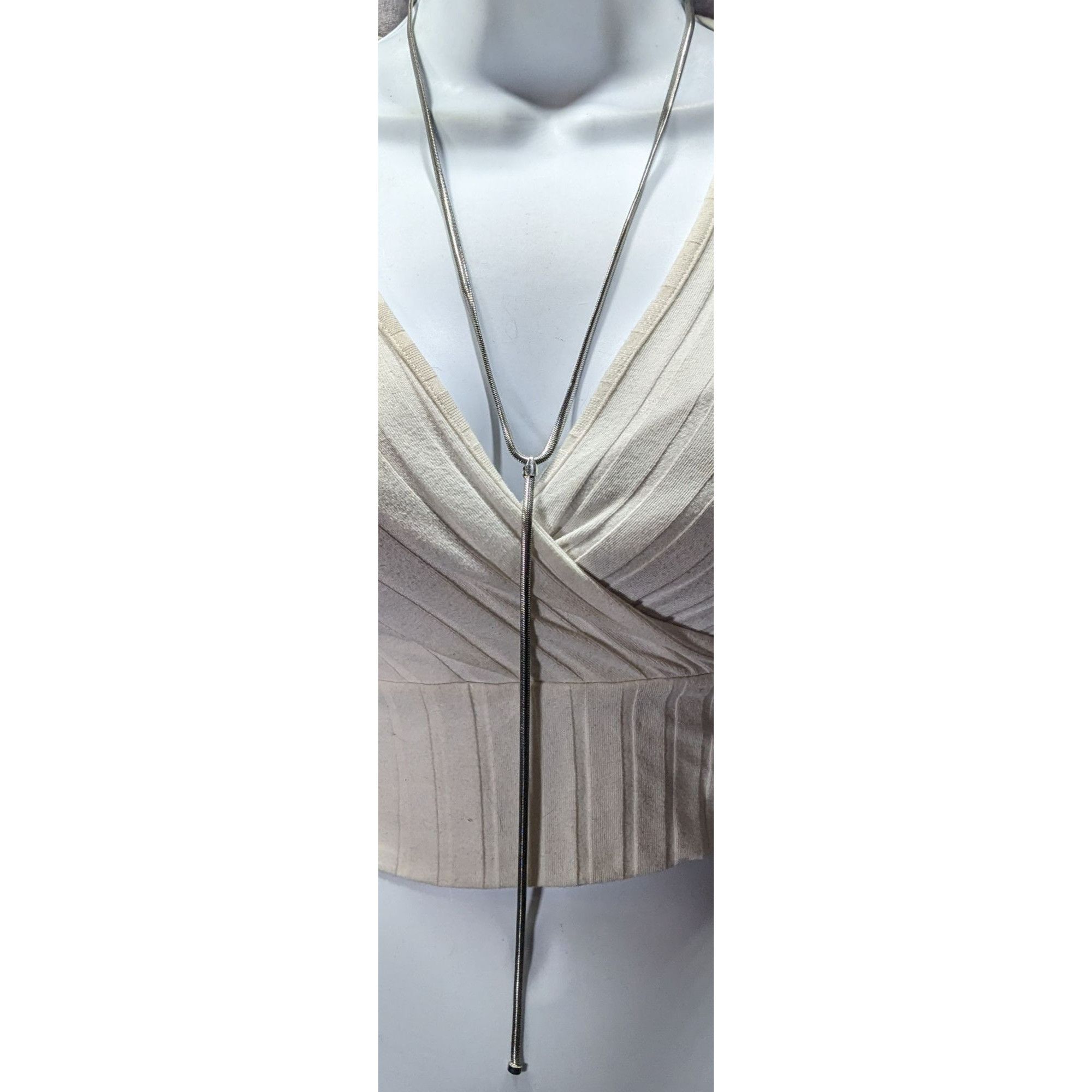 Other Elegant Glam Silver Tone Snake Chain Y Drop Necklace Size ONE SIZE - 1 Thumbnail