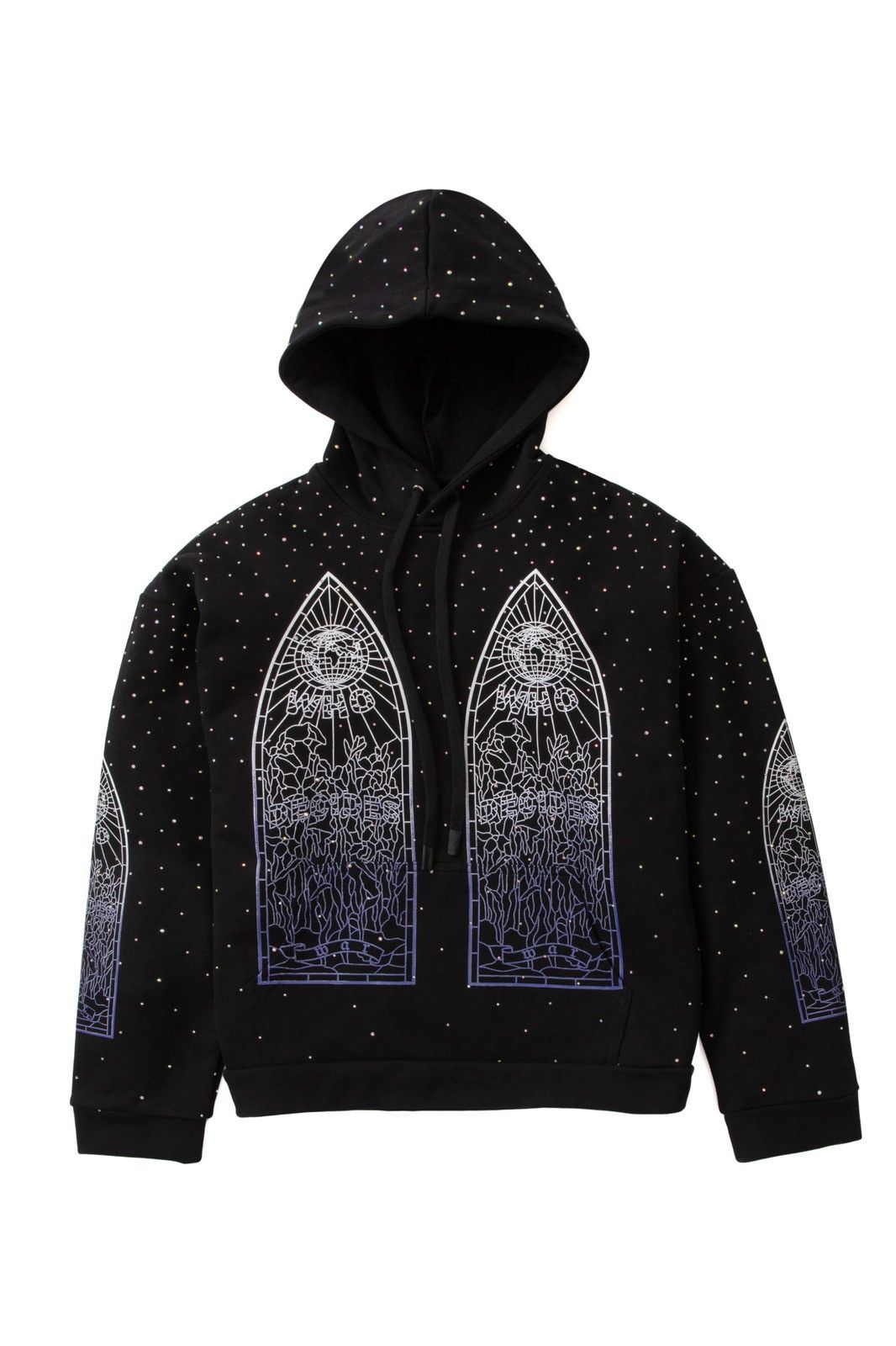 Who Decides War WDW "Stained Glass" Rhinestone Coal Hoodie Size US XXL / EU 58 / 5 - 1 Thumbnail