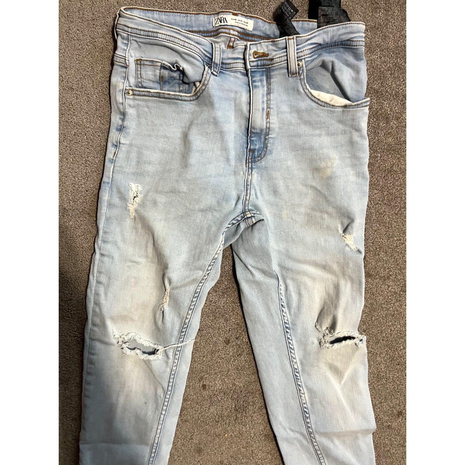 Zara Zara Trafaluc Denim Women's Size 31 Blue Skinny Light Wash Cotton Blend Jeans Size 24" / US 00 / IT 34 - 4 Thumbnail