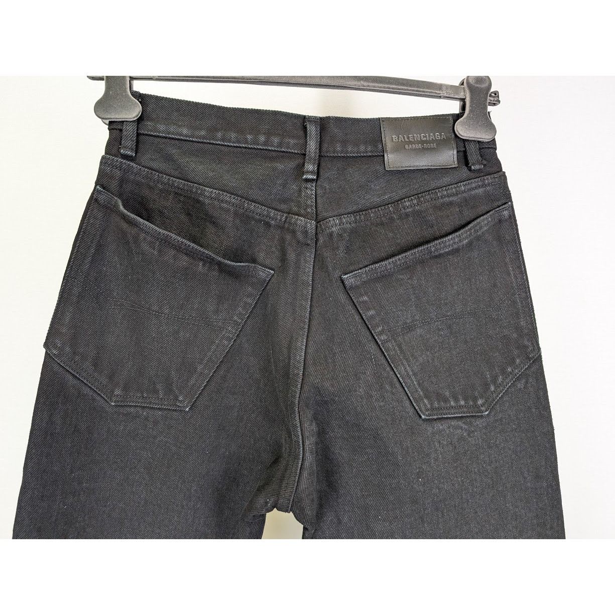 Balenciaga o1rshd1 Japanese Heavy Denim Pants in Pitch Black Size US 31 - 16 Thumbnail