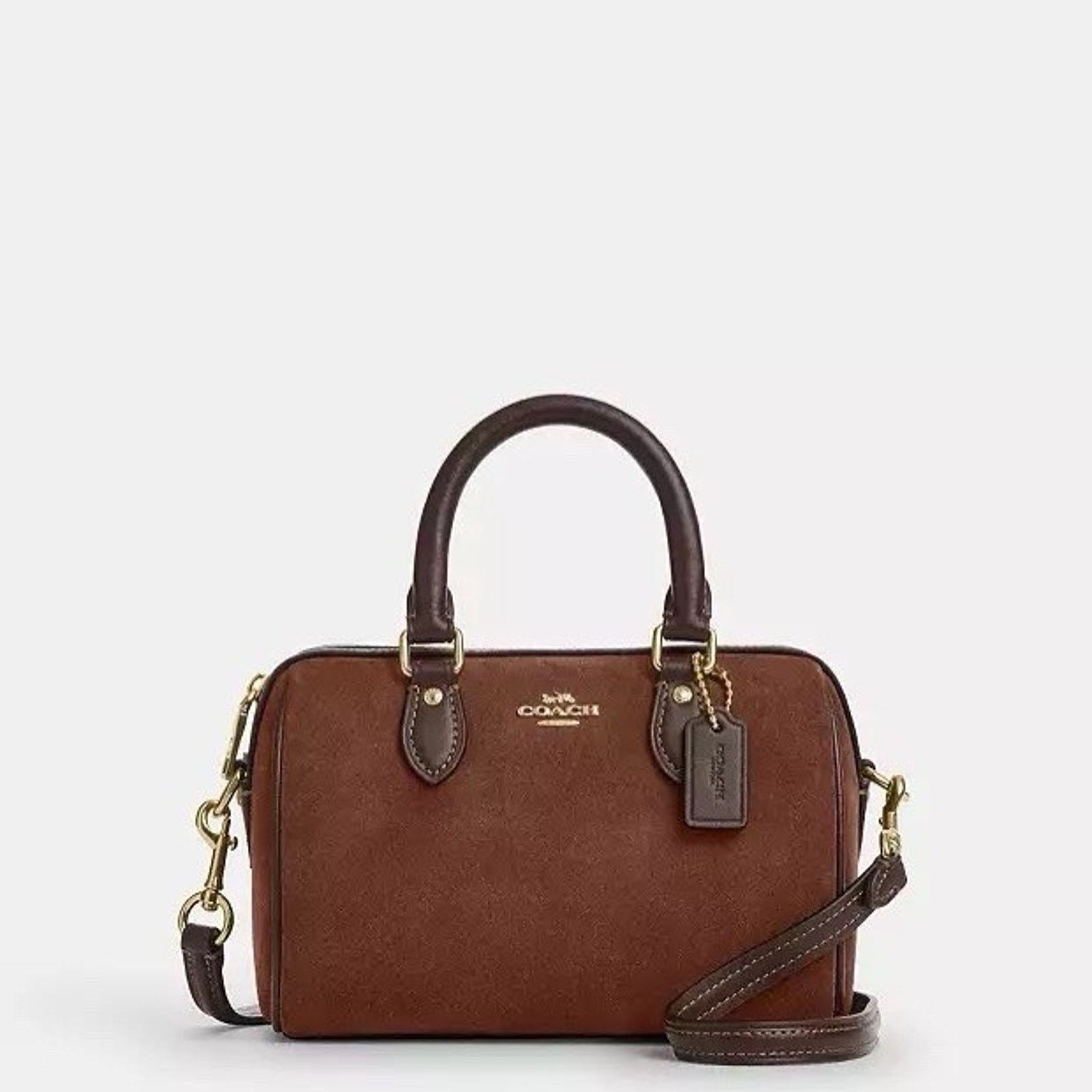 Coach NWT Coach Mini Rowan Crossbody Bag CCF29 suede Vintage Brown Size ONE SIZE - 8 Thumbnail