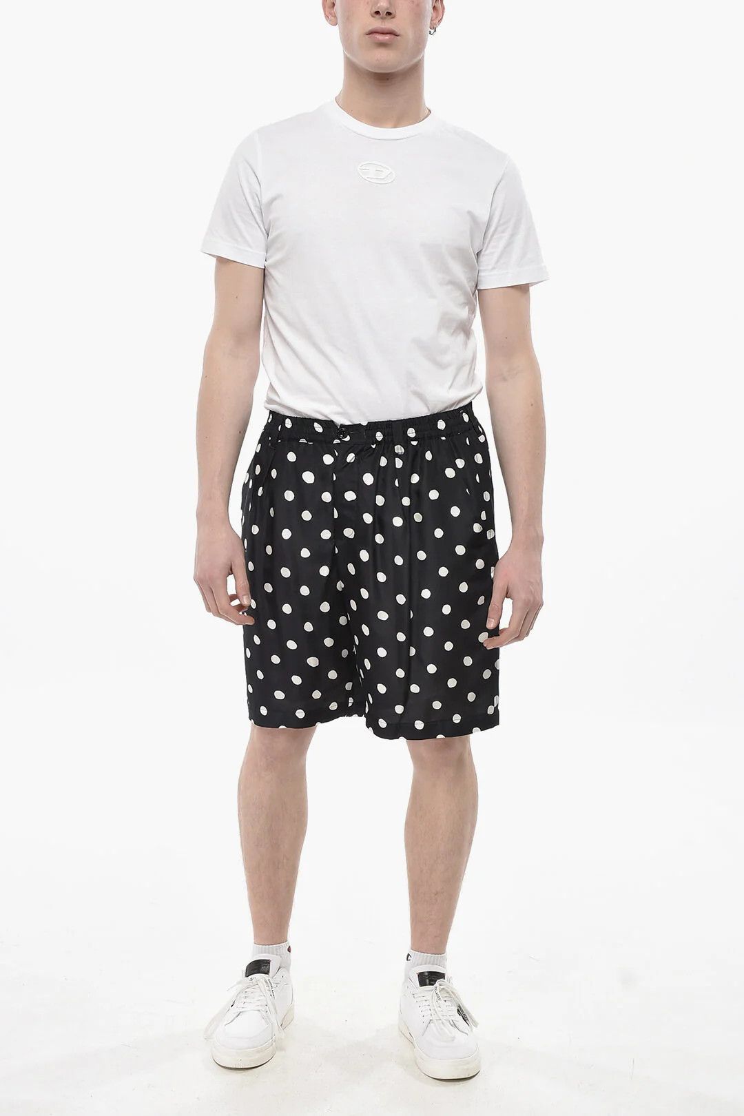 Marni og1mm0326 Single-Pleat Silk Polka-Dot Short in Black Size US 30 / EU 46 - 4 Thumbnail