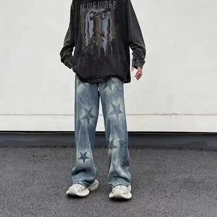 Japanese Brand Stars Baggy Denim Jeans Size US 32 / EU 48 - 3 Thumbnail
