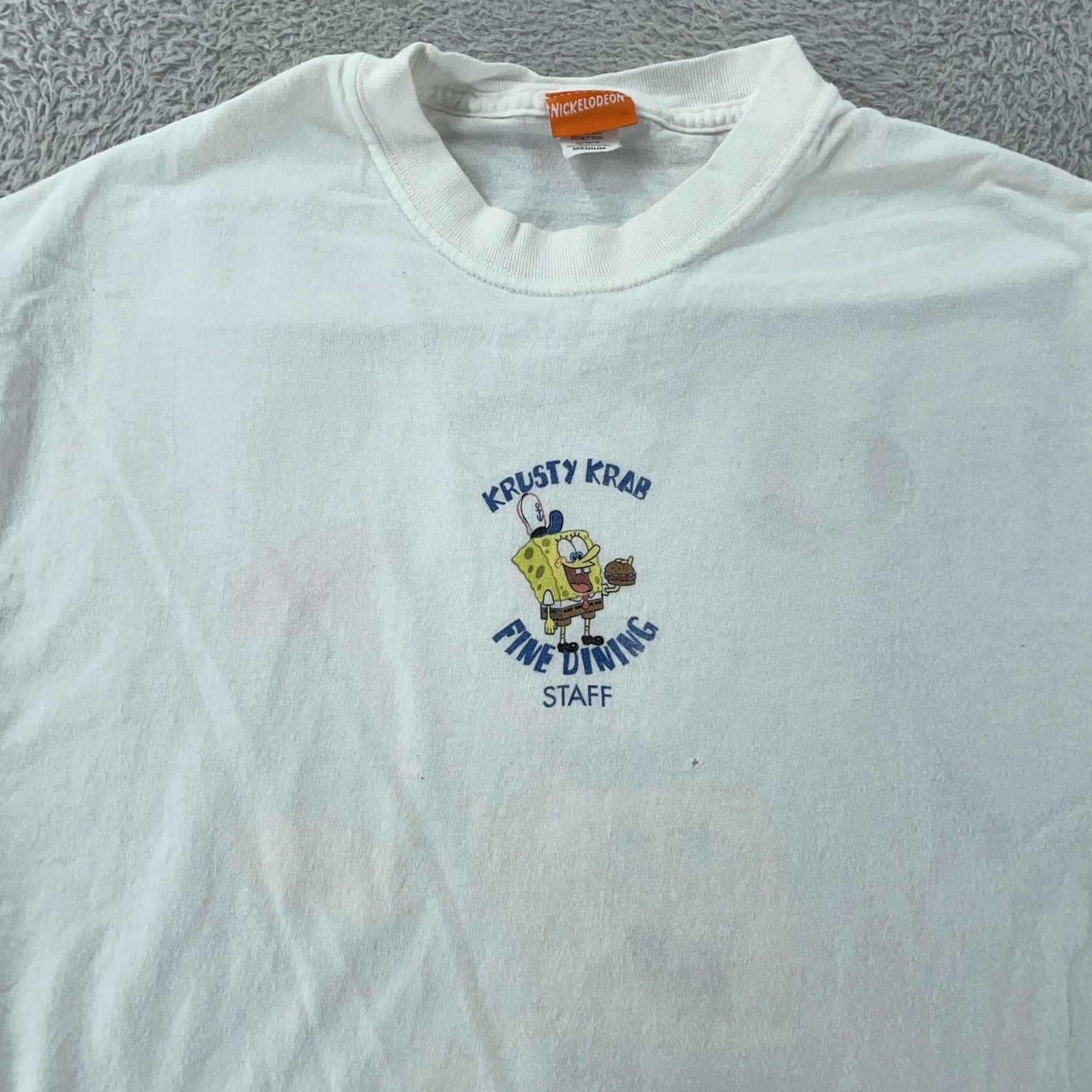 Nickelodeon VINTAGE SpongeBob SquarePants Krusty Krab T-Shirt Small Nickelodeon Men Short Sleeve Crew Neck White Cotton Graphic Print DK Size US S / EU 44-46 / 1 - 3 Thumbnail