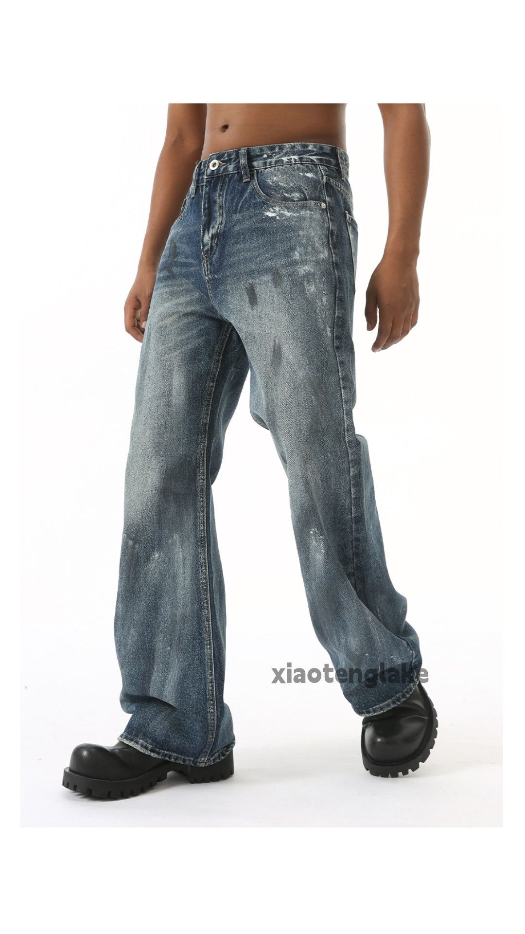 Jean × Vintage washed faded utility paint stain punk grunge bootcut jeans Size US 30 / EU 46 - 6 Thumbnail