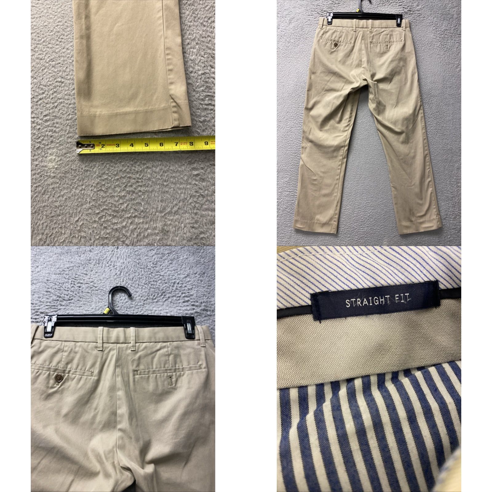 Gap GAP Pants Mens 31x30 Tan Slim Straight Flat Front Zip Button Chino Casual Business Travel Size US 31 - 8 Thumbnail