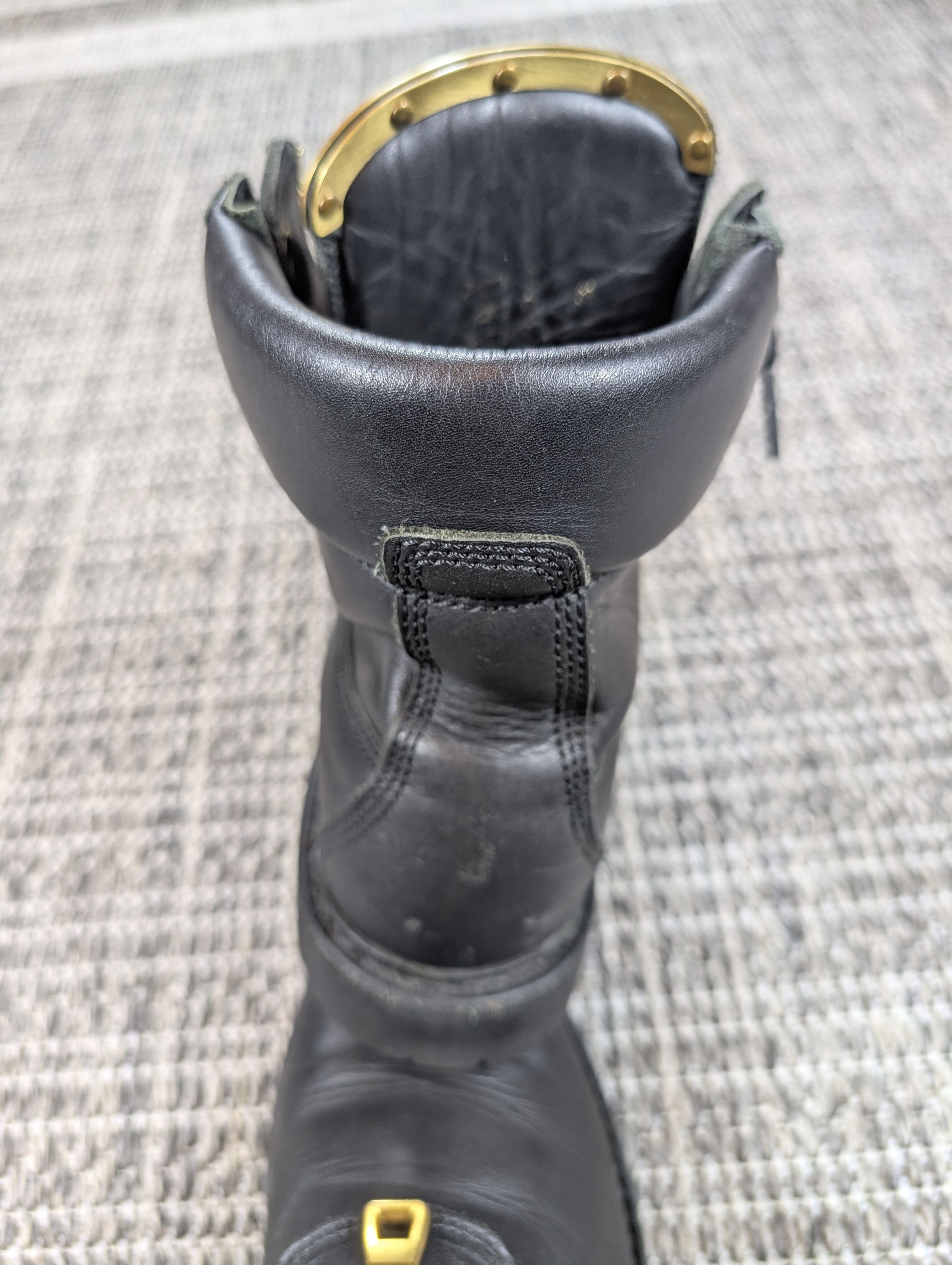 Balmain Balmain Charlie Ranger Gold Plated Black Leather Zip Boots Size US 6 / IT 36 - 8 Thumbnail