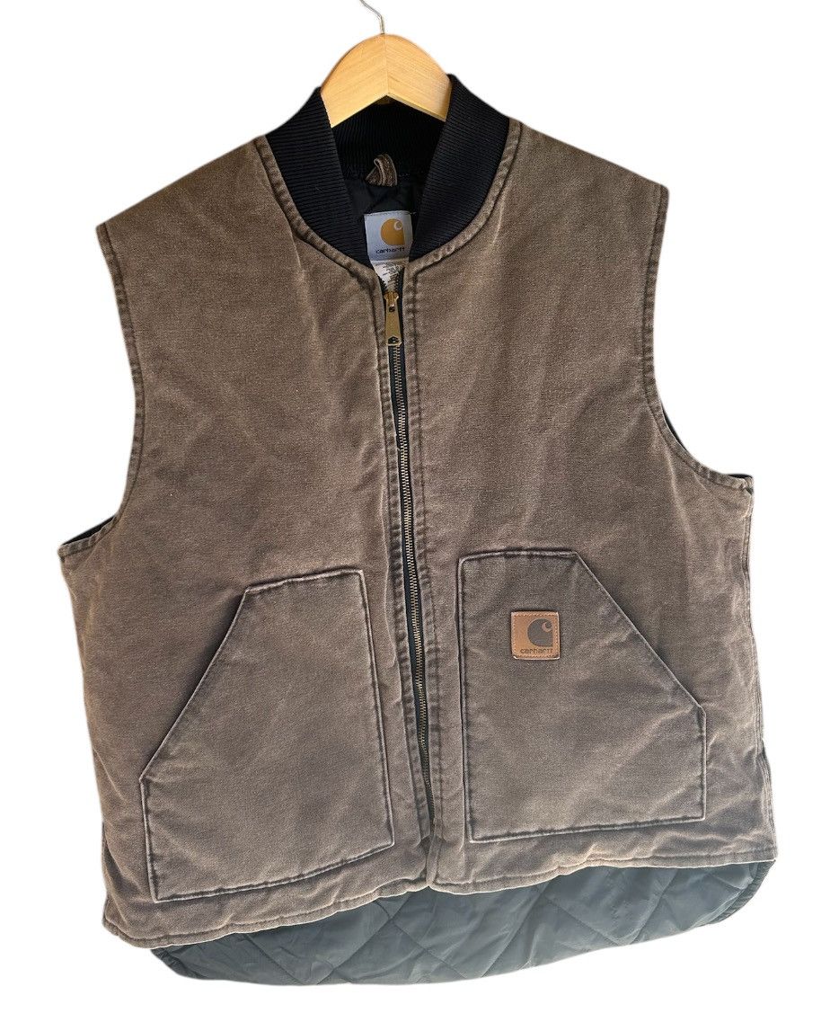 Carhartt × Vintage Vintage Carhartt Men's Sleeveless Vest Brown Cotton Size XL Size US XL / EU 56 / 4 - 1 Thumbnail