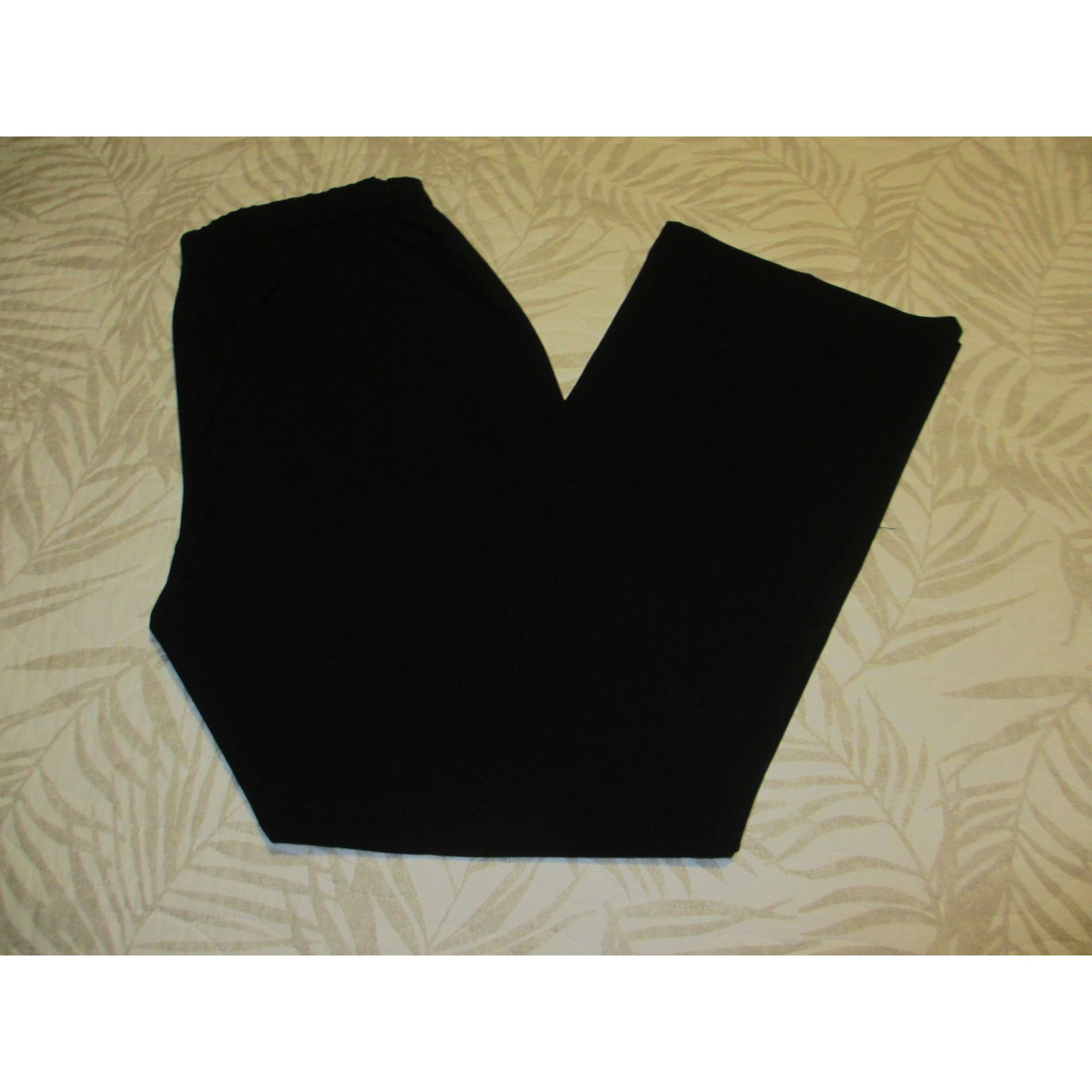 Other Susan Graver Black Elastic Waist Womens Pants Size 10 Polyes Size 32" / US 10 / IT 46 - 2 Thumbnail