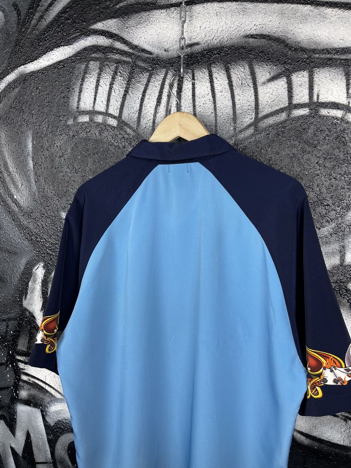 JNCO JNCO Vintage Y2K 8 Ball Logo Blue Polyester Short Sleeve Shirt Men’s Size XL Size US XL / EU 56 / 4 - 11 Thumbnail