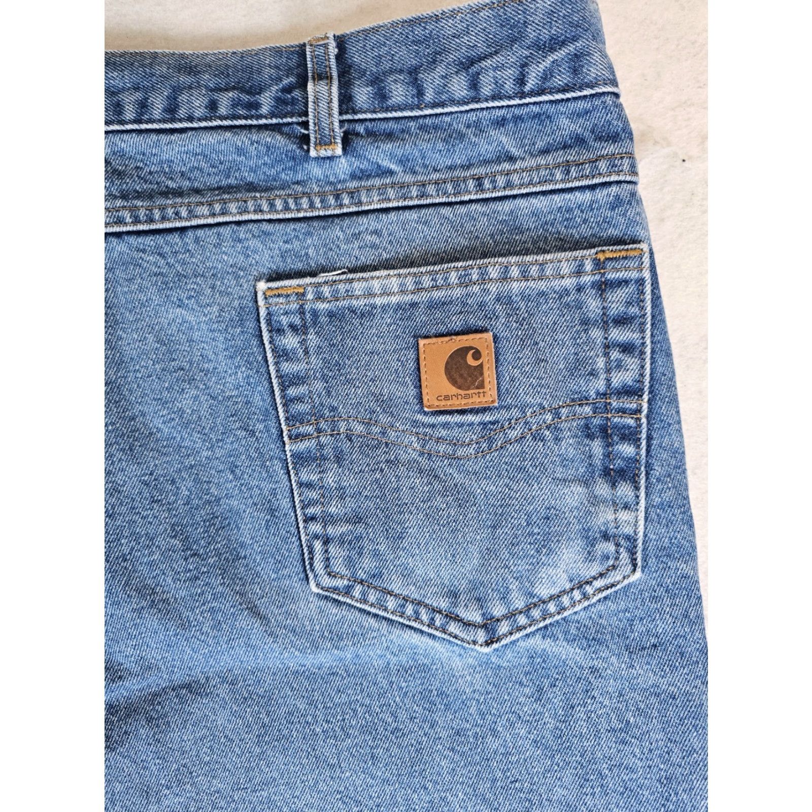 Carhartt VINTAGE Carhartt Jeans Blue Denim B17 DST Relaxed Fit Tapered Leg Workwear Mens Sz 50x30 Size US 34 / EU 50 - 6 Thumbnail