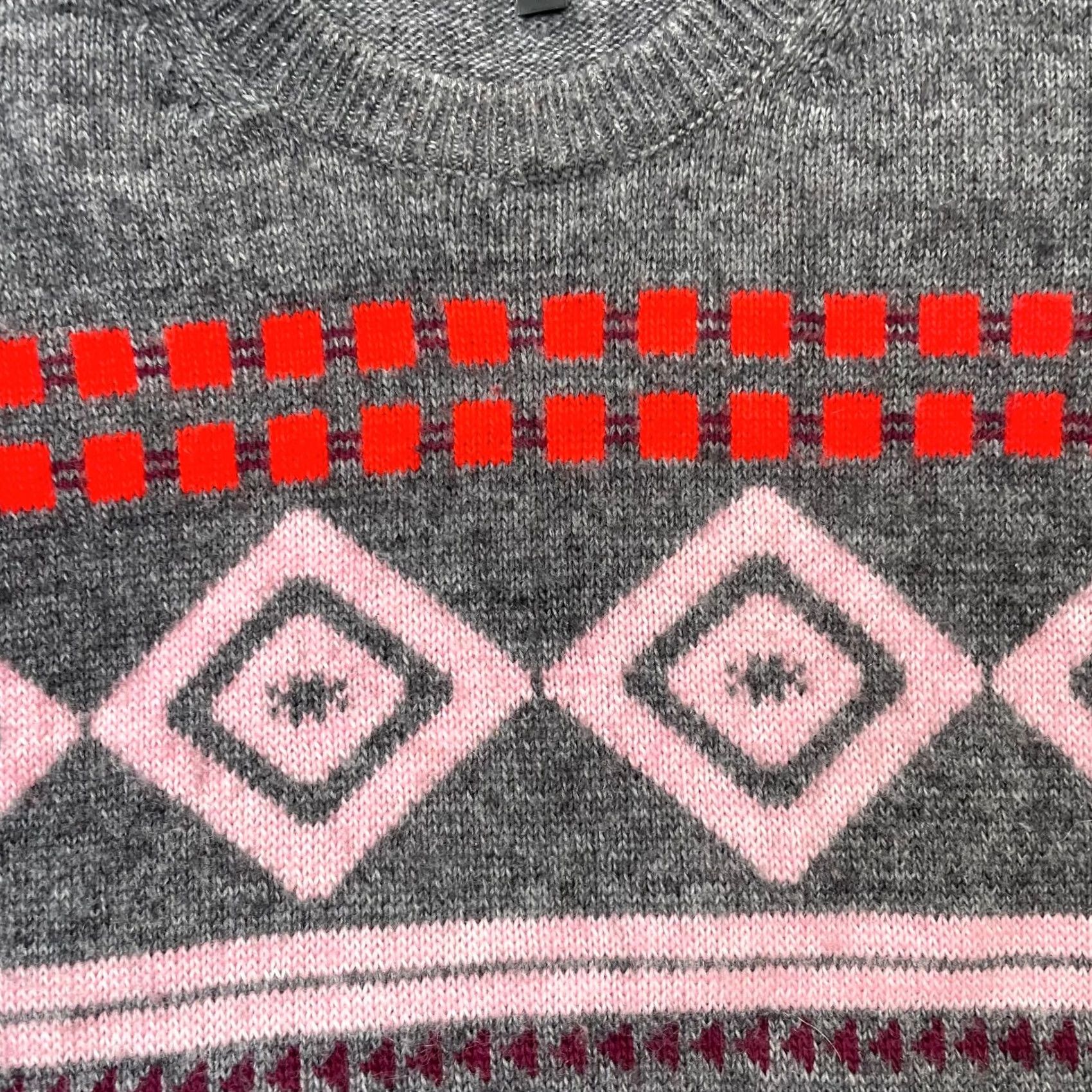 J.Crew J.CREW Mens Medium Gray Sweater Pullover Fair Isle Knit Geometric Long Sleeve Size US M / EU 48-50 / 2 - 3 Thumbnail