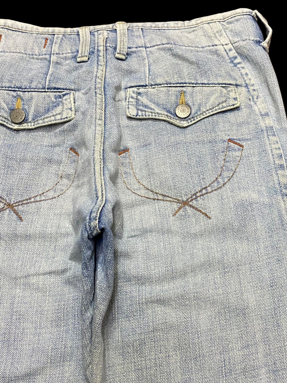 Japanese Brand Vintage Nouvelle Aggressive Woman Faded Flare Jeans Size 28" / US 6 / IT 42 - 10 Thumbnail