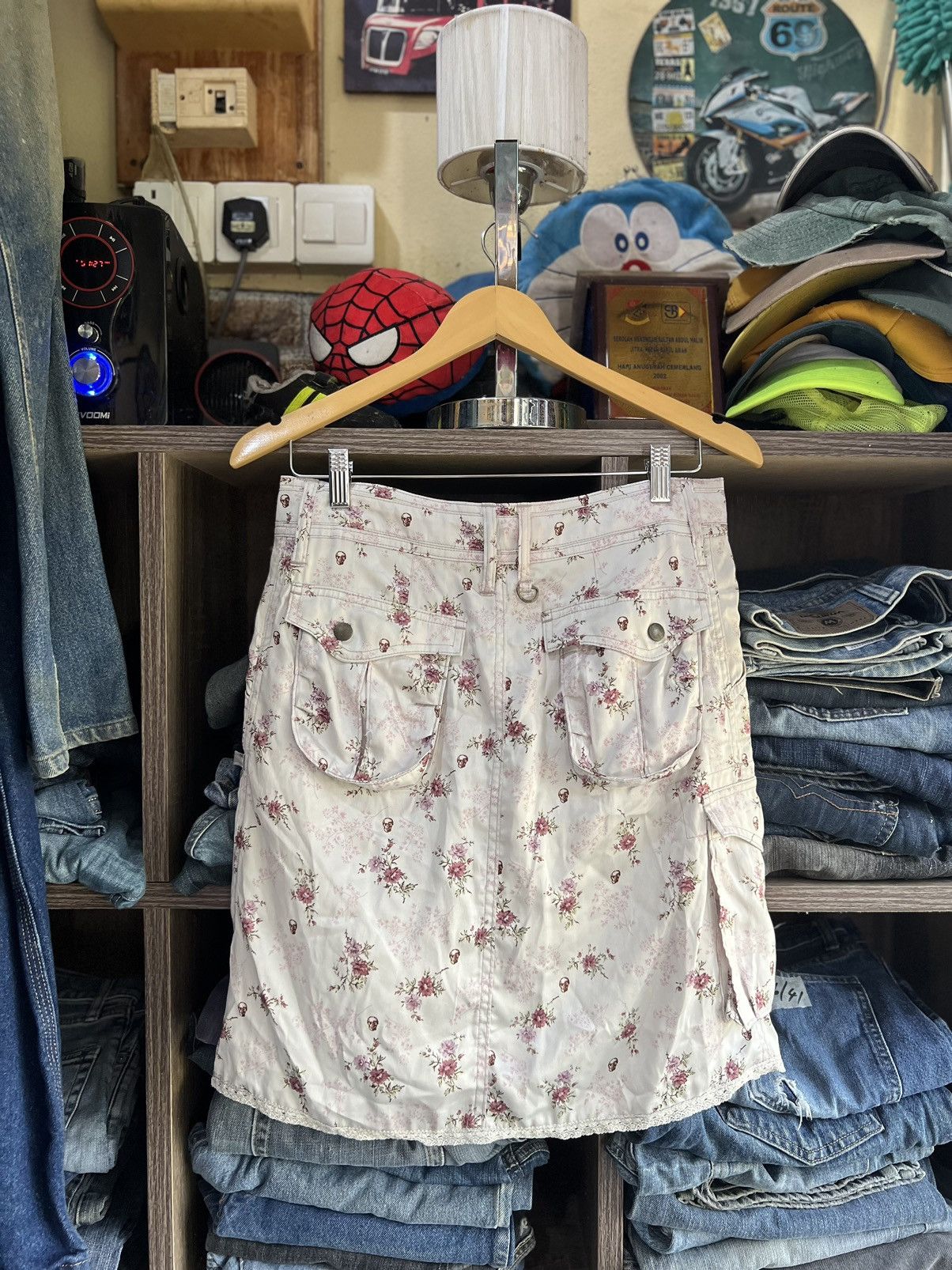Hysteric Glamour 🔥Rare Fullprint Floral Skulls Hysteric Glamour Cargo Skirt Size 31" - 3 Thumbnail