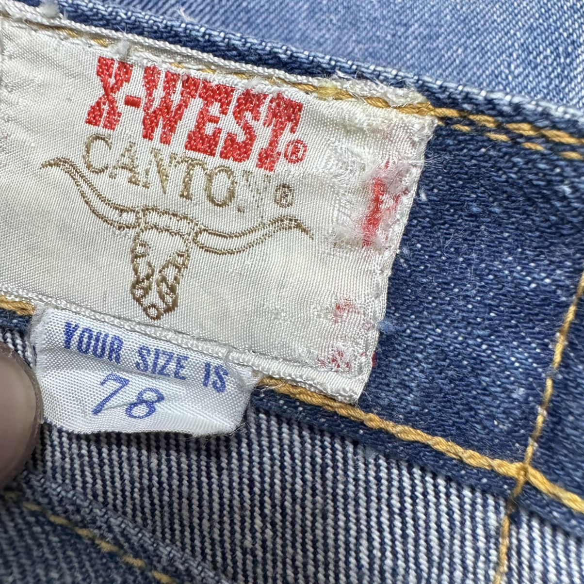 Vintage Vintage X-West Canton Denim Bell Bottom Jeans Size US 30 / EU 46 - 13 Thumbnail