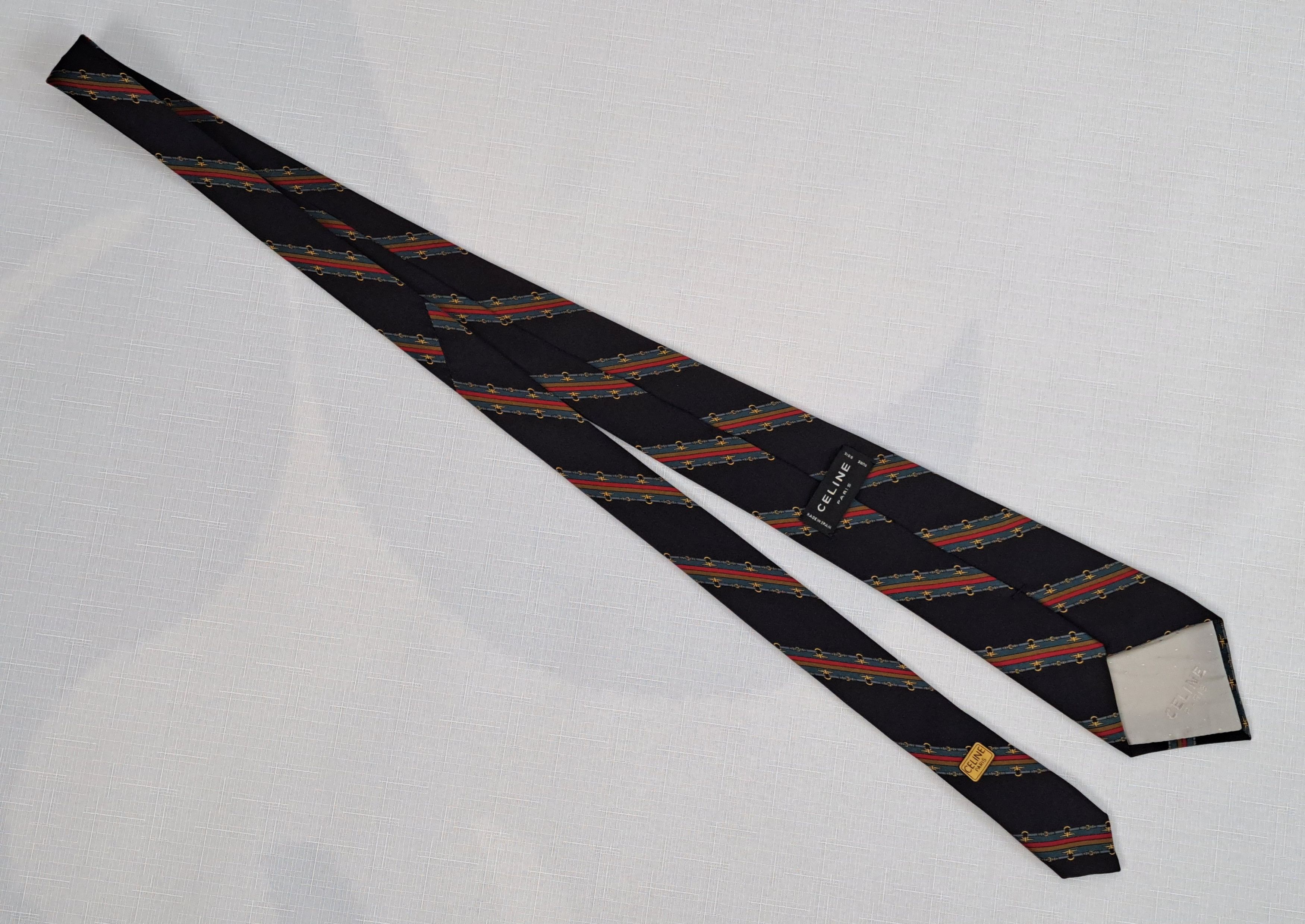 Celine × Vintage CELINE vintage silk tie. Made in Spain. Size ONE SIZE - 8 Thumbnail