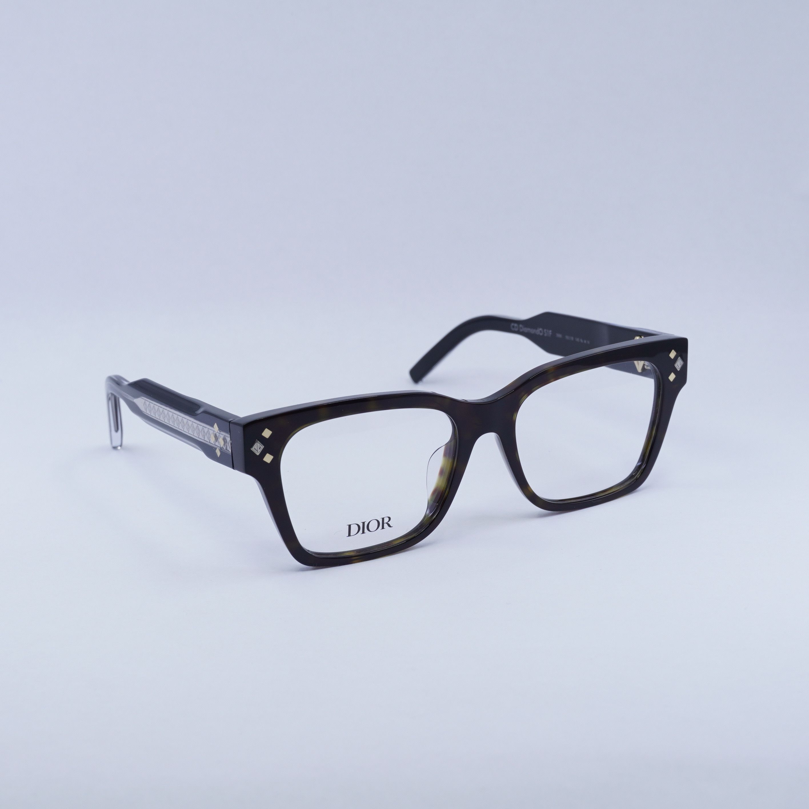 Dior Dior CD DIAMONDO S1F 2000 Eyeglasses Havana 55mm Square Size ONE SIZE - 1 Thumbnail