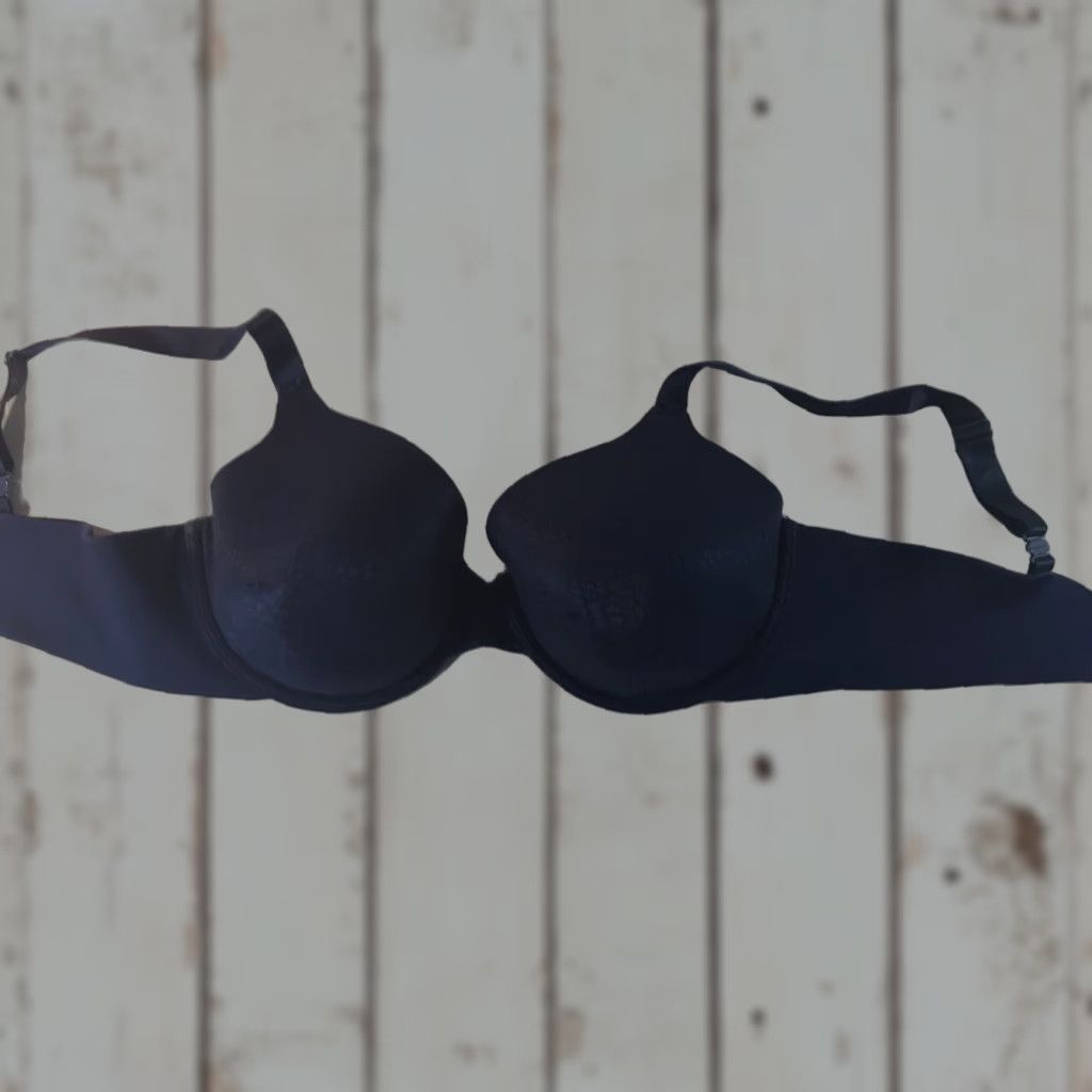 Vintage Vanity Fair Blue Push Up Bra Womens Size 38D Lightly Padded Underwired Lace & Logo Details Size ONE SIZE - 1 Thumbnail