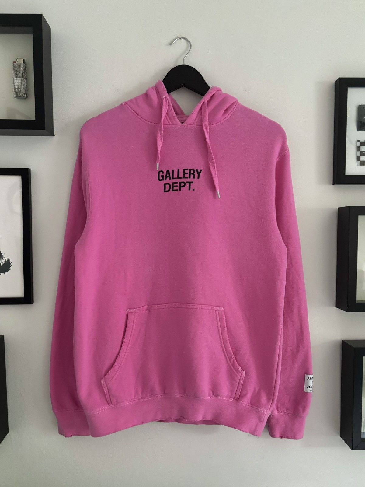 image of Gallery Dept. Pink Hoodie, Men's (Size Small)