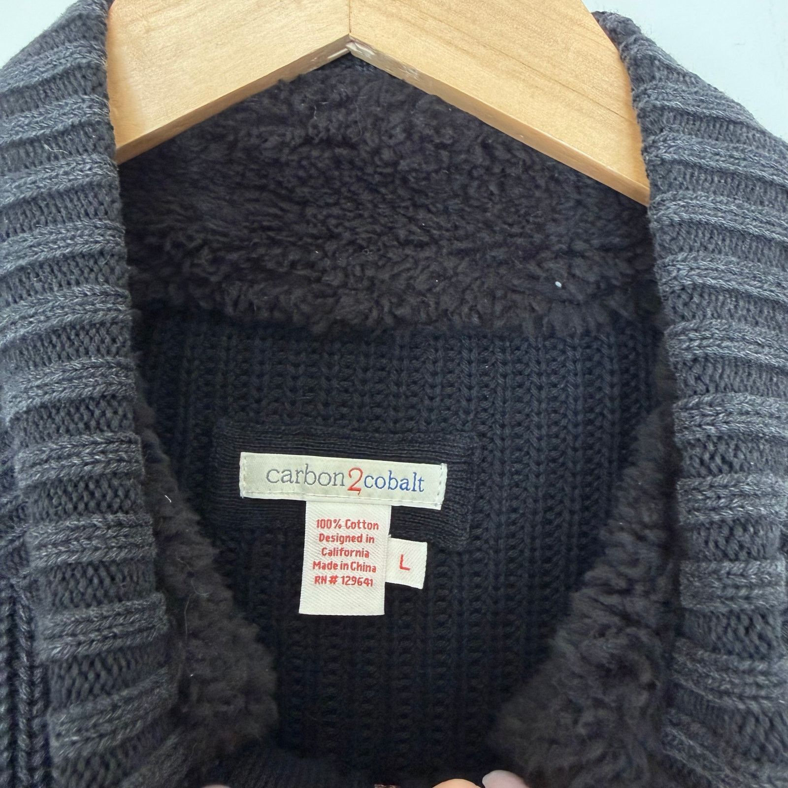 Carbon2Cobalt Carbon2Cobalt Black Knit Full Zip Sweater Sz L Size US L / EU 52-54 / 3 - 2 Thumbnail