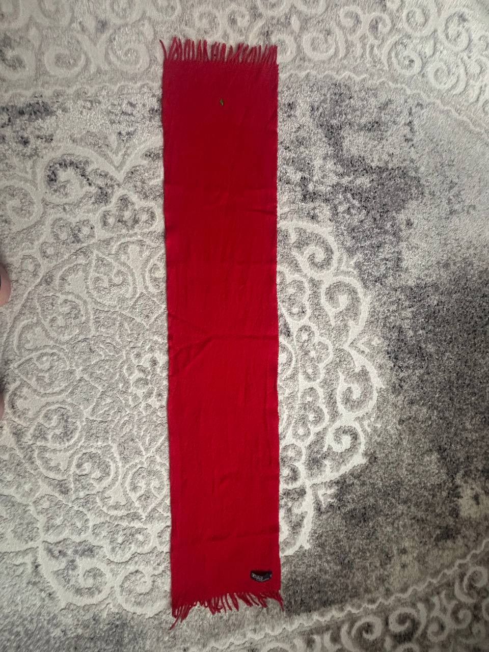 Polo Ralph Lauren POLO RALPH LAUREN Red 100% Wool Scarf Classic Logo Size ONE SIZE - 11 Thumbnail