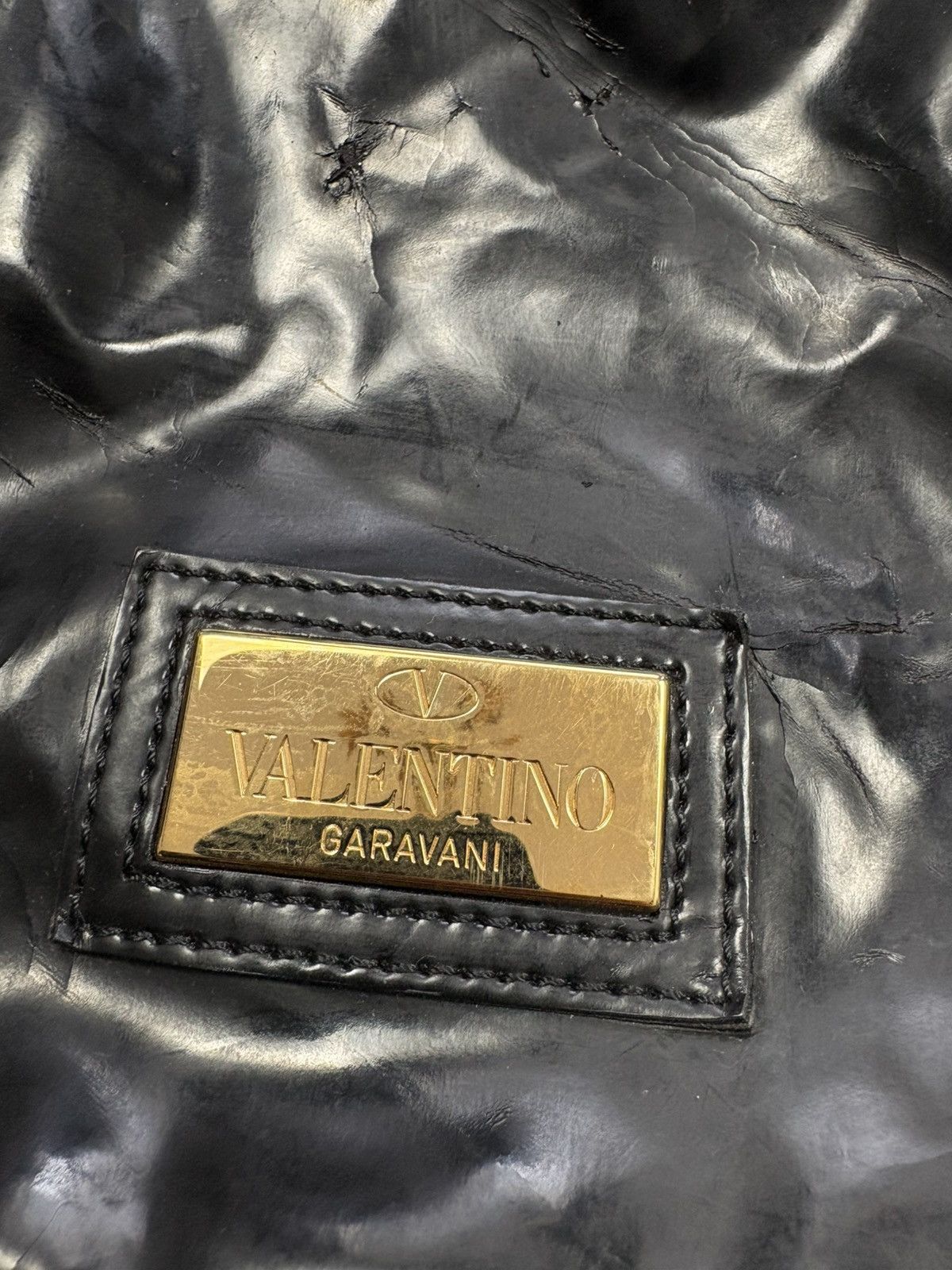 Valentino Valentino Garavani Black Patent Tote Shoulder Bow Bag Size ONE SIZE - 4 Thumbnail
