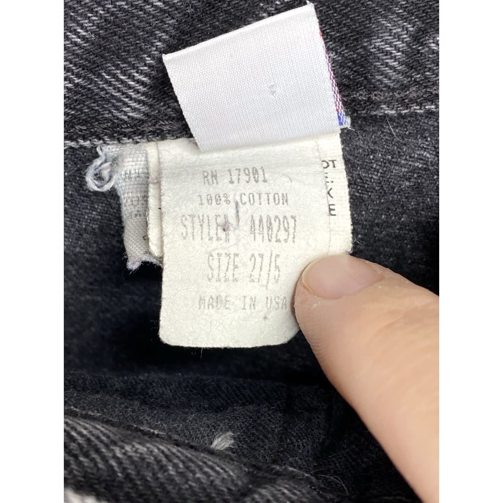 Vintage VINTAGE Rockies Jeans 27/5 Black Charcoal Western Leather Detail USA Made 90s Denim Jeans Womens Regular 27/5 Black Western 90s Rockies Jeans Size 27" / US 4 / IT 40 - 4 Thumbnail