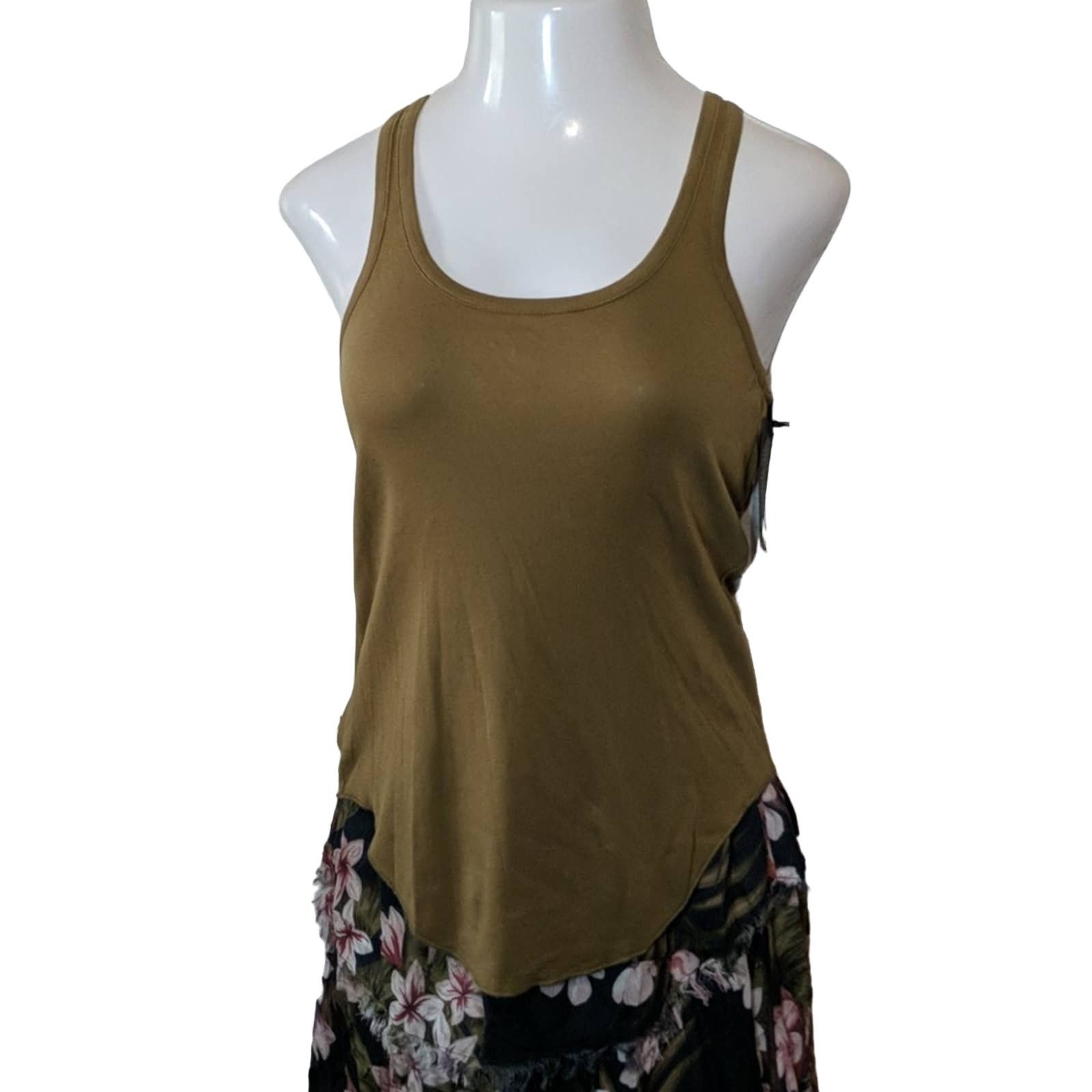 Chaser Brand CHASER Olive Green Lattice Open Back Tank Medium Size M / US 6-8 / IT 42-44 - 1 Thumbnail