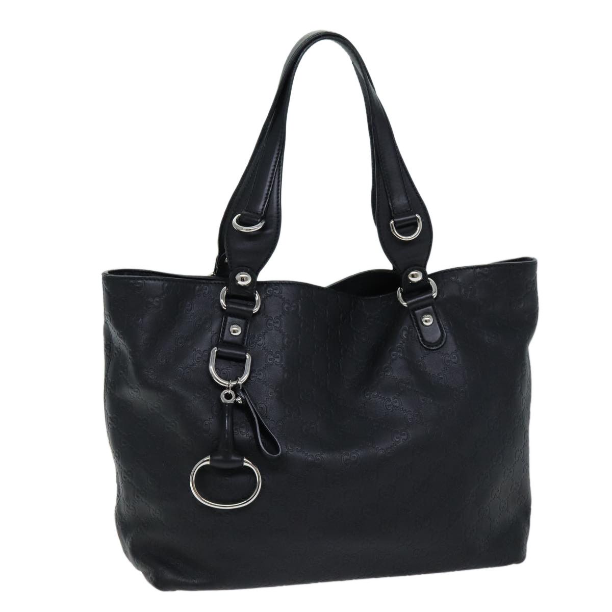 Gucci Horsebit Black Canvas Tote Bag (Pre-Owned) Size ONE SIZE - 1 Thumbnail