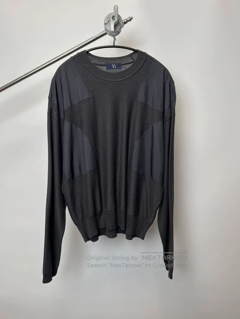 Yohji Yamamoto YOHJI YAMAMOTO Nylon patchwork draped knit shirt Size US L / EU 52-54 / 3 - 1 Thumbnail