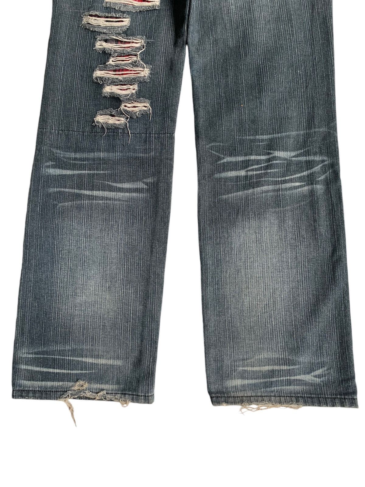 If Six Was Nine Sex Pot Revenge Skull Punk Bondage Style Distressed Denim☠️🎌 Size US 33 - 16 Thumbnail
